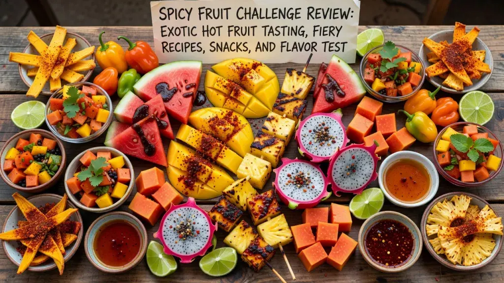 Spicy Fruit Challenge Review: Exotic Hot Fruit Tasting, Fiery Recipes, Snacks, and Flavor Test