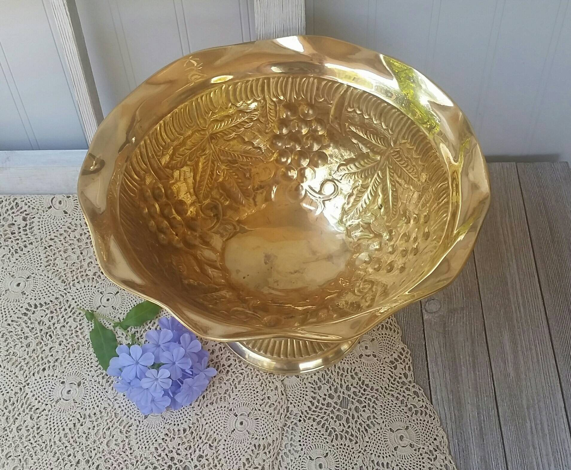 30 Famous Antique Brass Vases From India 2024 free download antique brass vases from india of large vintage brass pedestal bowl wedding flower vase etsy with image 2