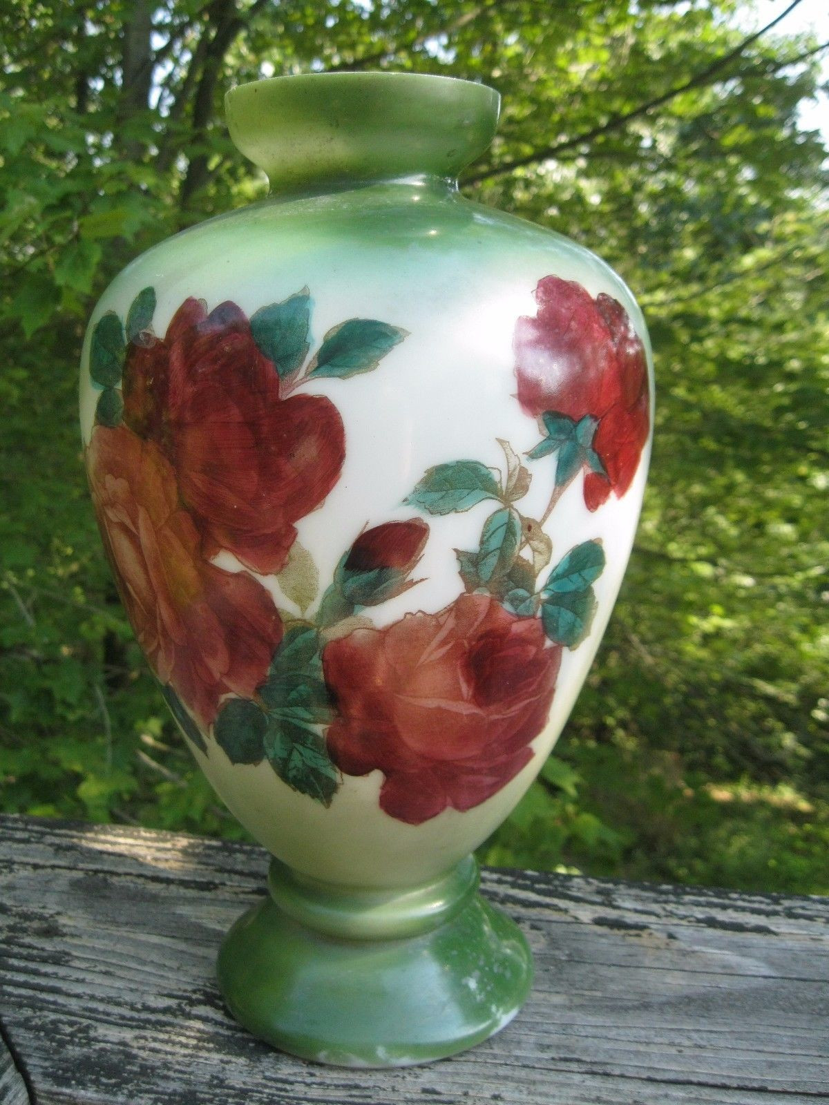 28 Recommended Antique Glass Vases Value 2024 free download antique glass vases value of antique bristol glass vase green w large red roses lovely victorian regarding antique bristol glass vase green w large red roses lovely victorian 12 vintage ebay