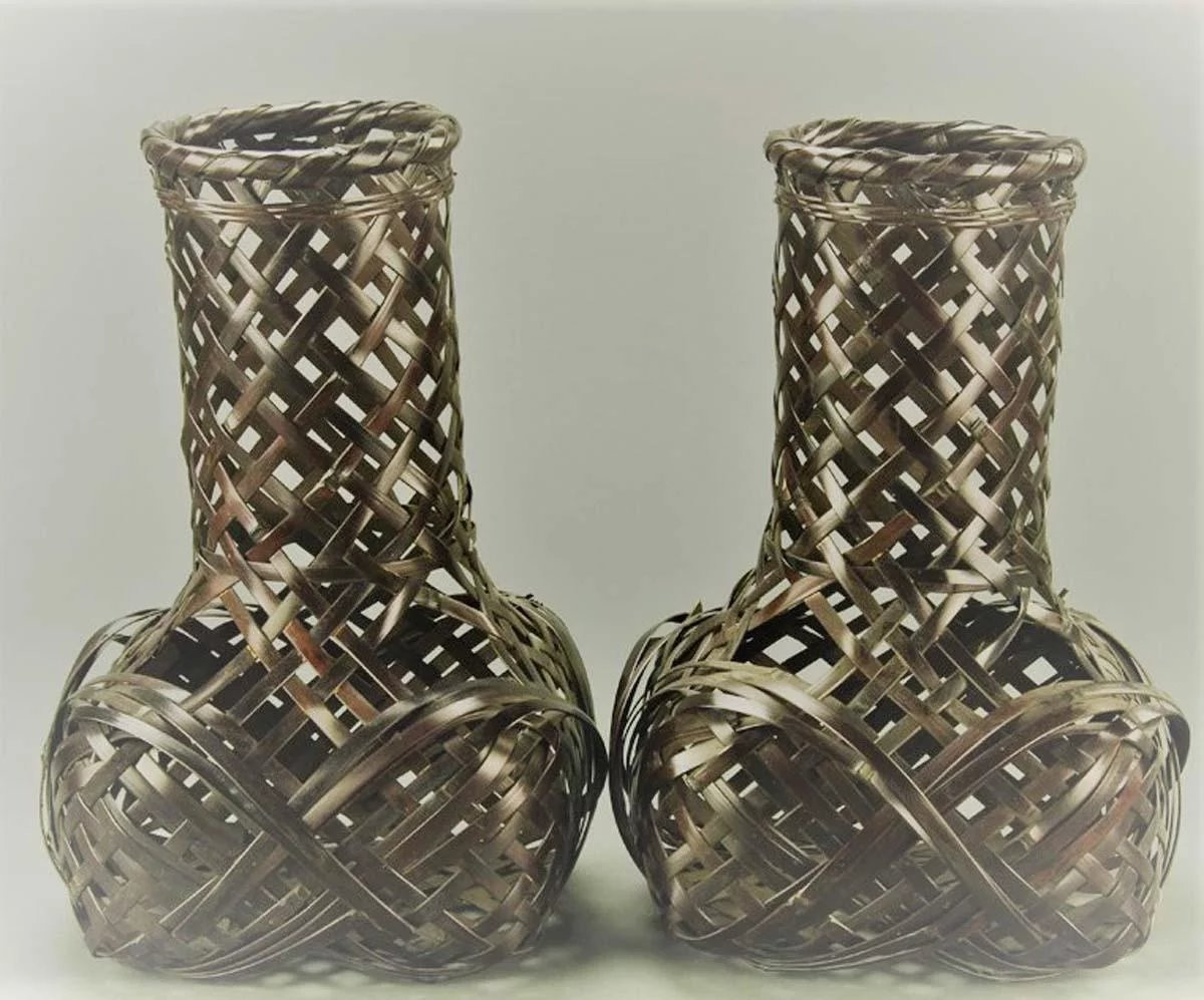 25 Wonderful Antique Japanese Metal Vases 2024 free download antique japanese metal vases of japanese pair of vintage lacquered bamboo basket hanakago hanaire or pertaining to click to expand