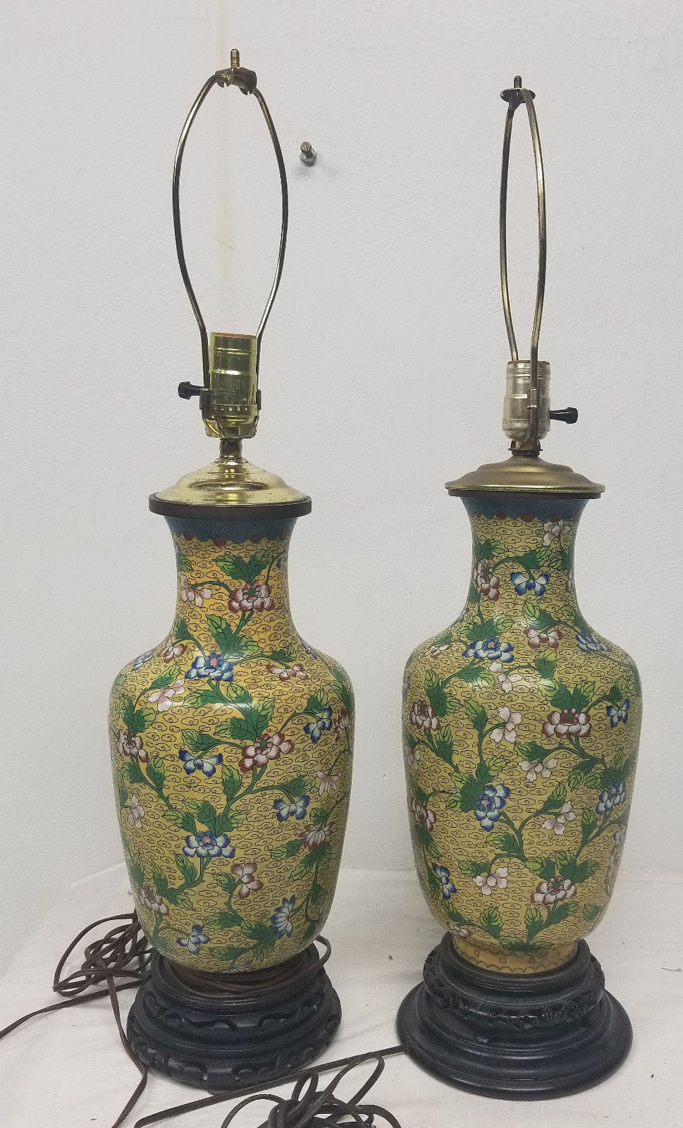 19 Perfect Antique Vases Hand Painted 2024 free download antique vases hand painted of antique vintage chinese yellow enamel cloisonne lamps vases floral intended for 1 of 11only 1 available