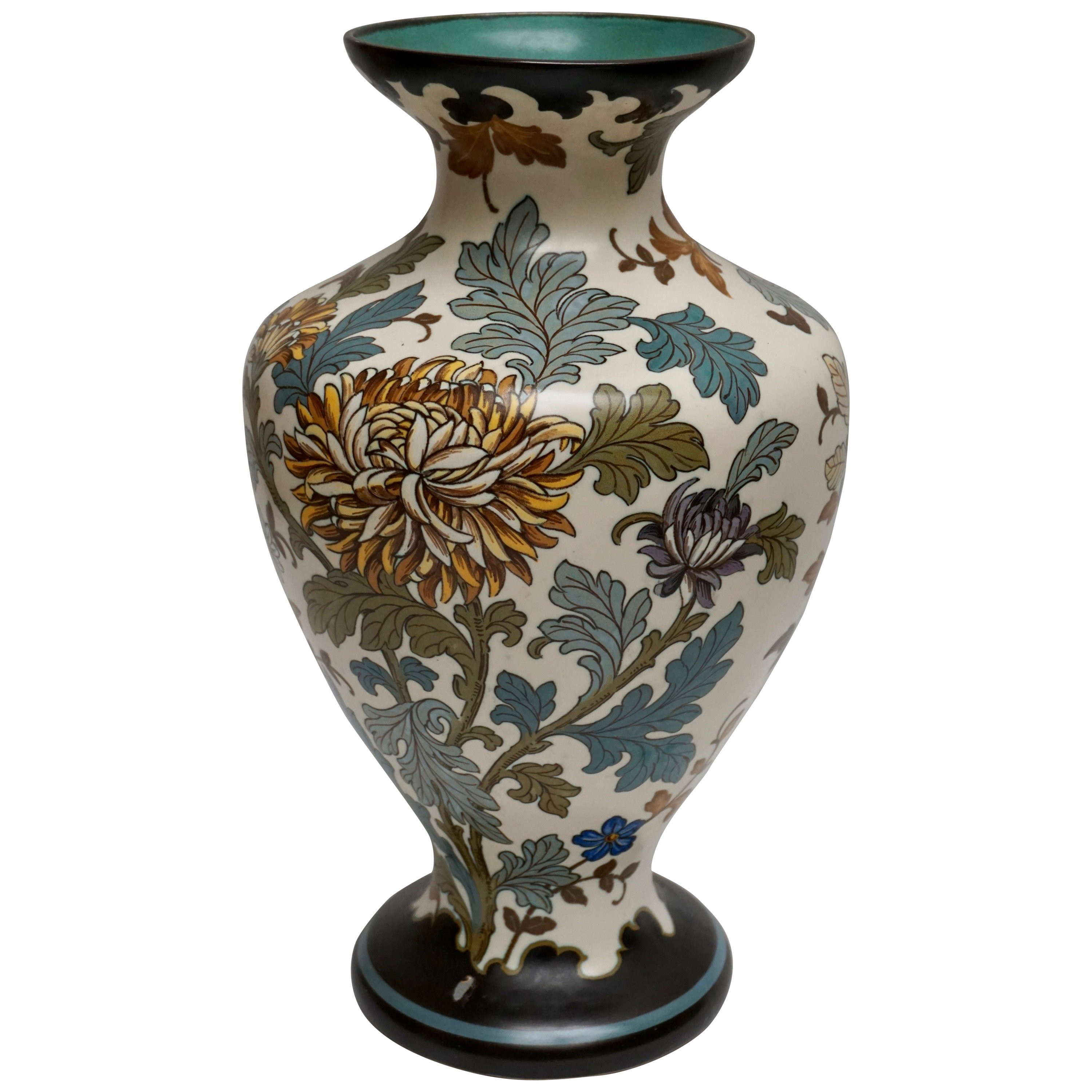 19 Perfect Antique Vases Hand Painted 2024 free download antique vases hand painted of large antique french sarreguemines vase at 1stdibs with 8740583 org