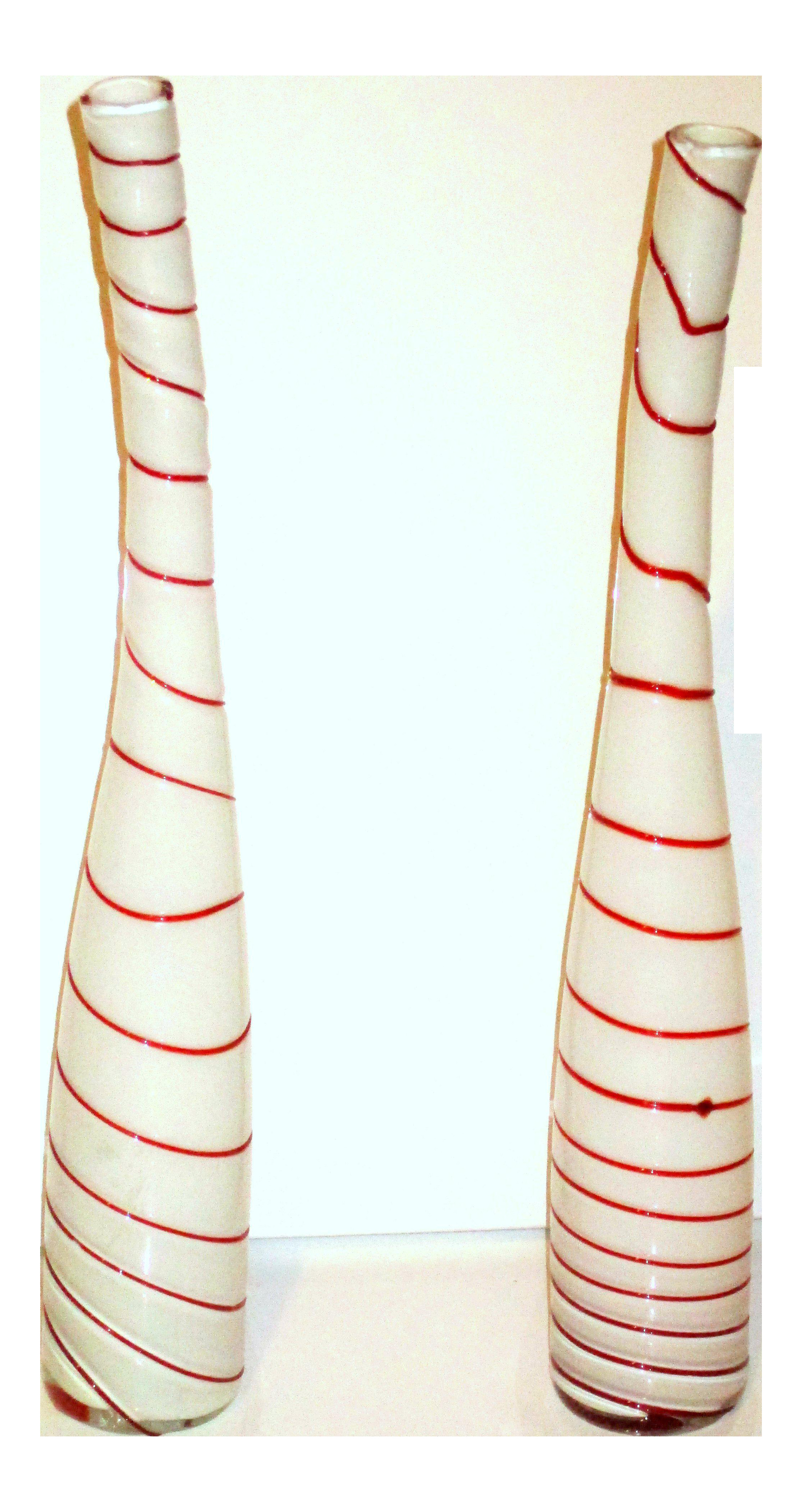 27 Fashionable Art Deco Glass Vases for Sale 2024 free download art deco glass vases for sale of art glass murano glass striped peppermint white red vases 2 for art glass murano glass striped peppermint white red vases 2 chairish