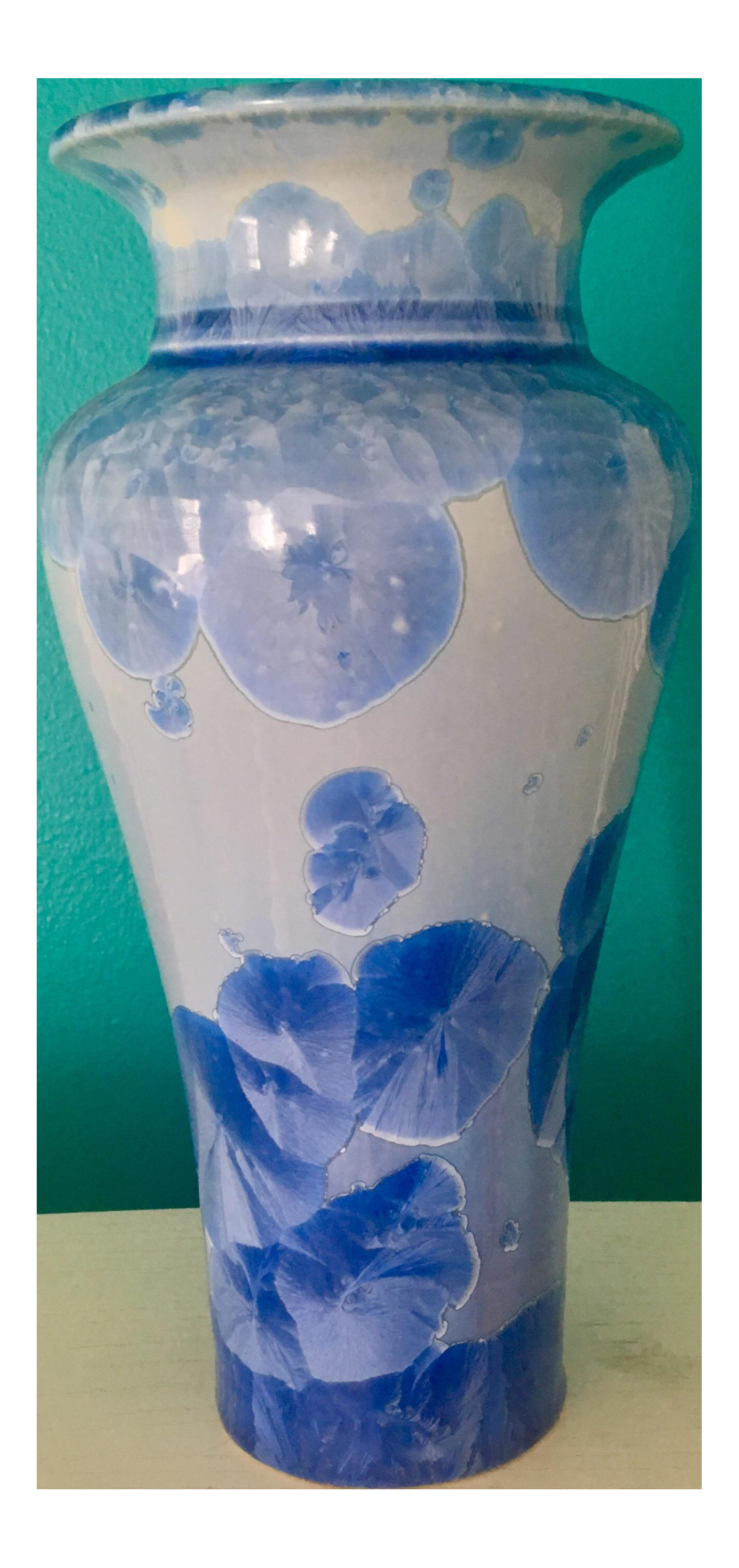 11 Amazing Blue and White Porcelain Flower Vase 2024 free download blue and white porcelain flower vase of js feltman crystalline pottery vase chairish within jands feltman crystalline pottery vase 4954