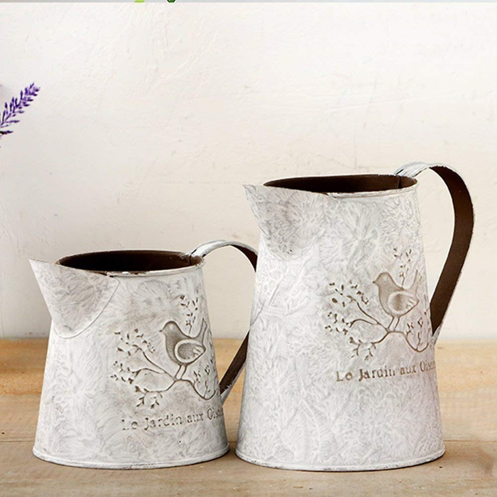 13 Lovable Ceramic Milk Jug Vase 2024 free download ceramic milk jug vase of amazon com hyfanstr 2pcs shabby chic metal pitcher flower vase inside amazon com hyfanstr 2pcs shabby chic metal pitcher flower vase primitive jug bird decorative se