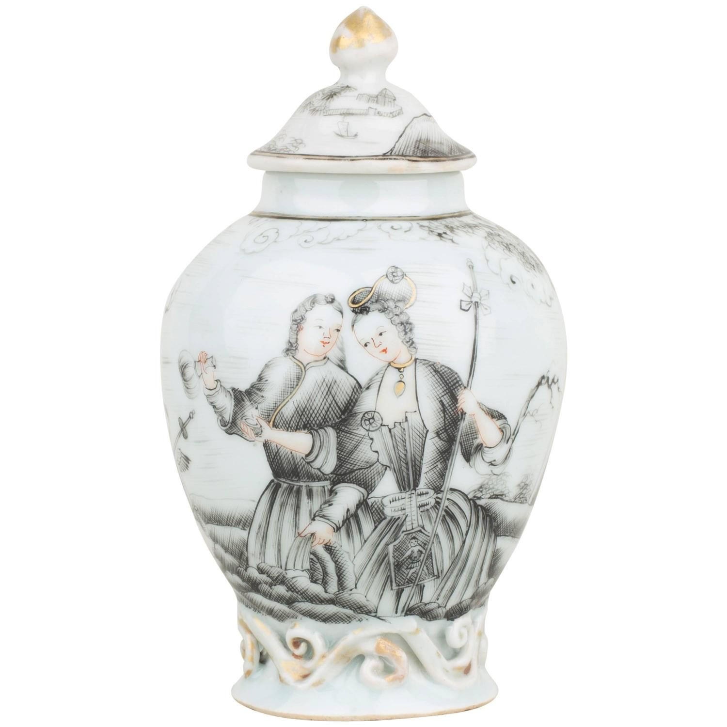 28 Fabulous Chinese Vase with Lid 2024 free download chinese vase with lid of chinese export porcelain wide tea caddy cover painted grisaille with regard to chinese export porcelain wide tea caddy cover painted grisaille 18th century from a un