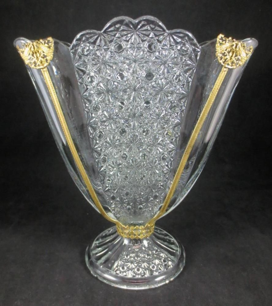 24 Amazing Clear Glass Bulb Vase 2024 free download clear glass bulb vase of vtg 1930s fenton daisy button clear glass fan vase with brass with vtg 1930s fenton daisy button clear glass fan vase with brass filigree trim