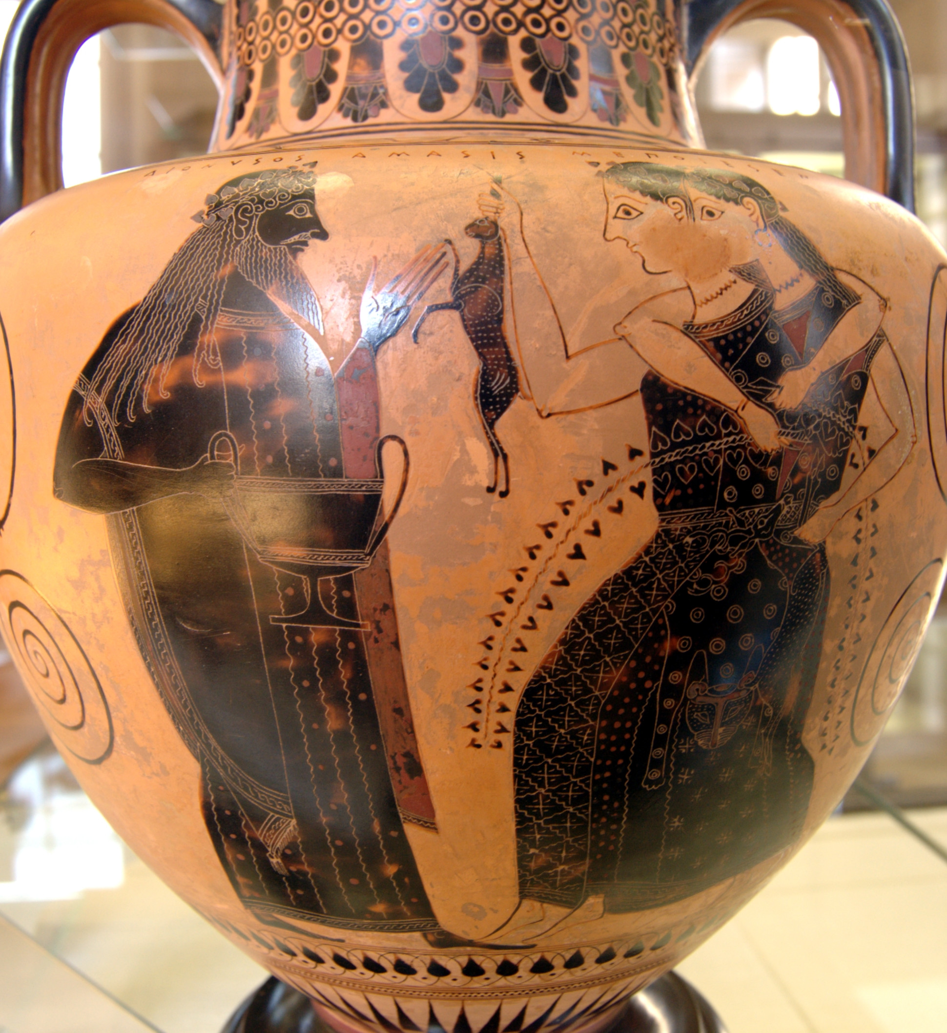 30 Stylish Dark Green Vase 2024 free download dark green vase of black figure pottery wikipedia in dionysus and two maenads one holding a hare neck amphora ca 550 530 bc from vulci now cabinet des madailles de la bibliothac2a8que nation