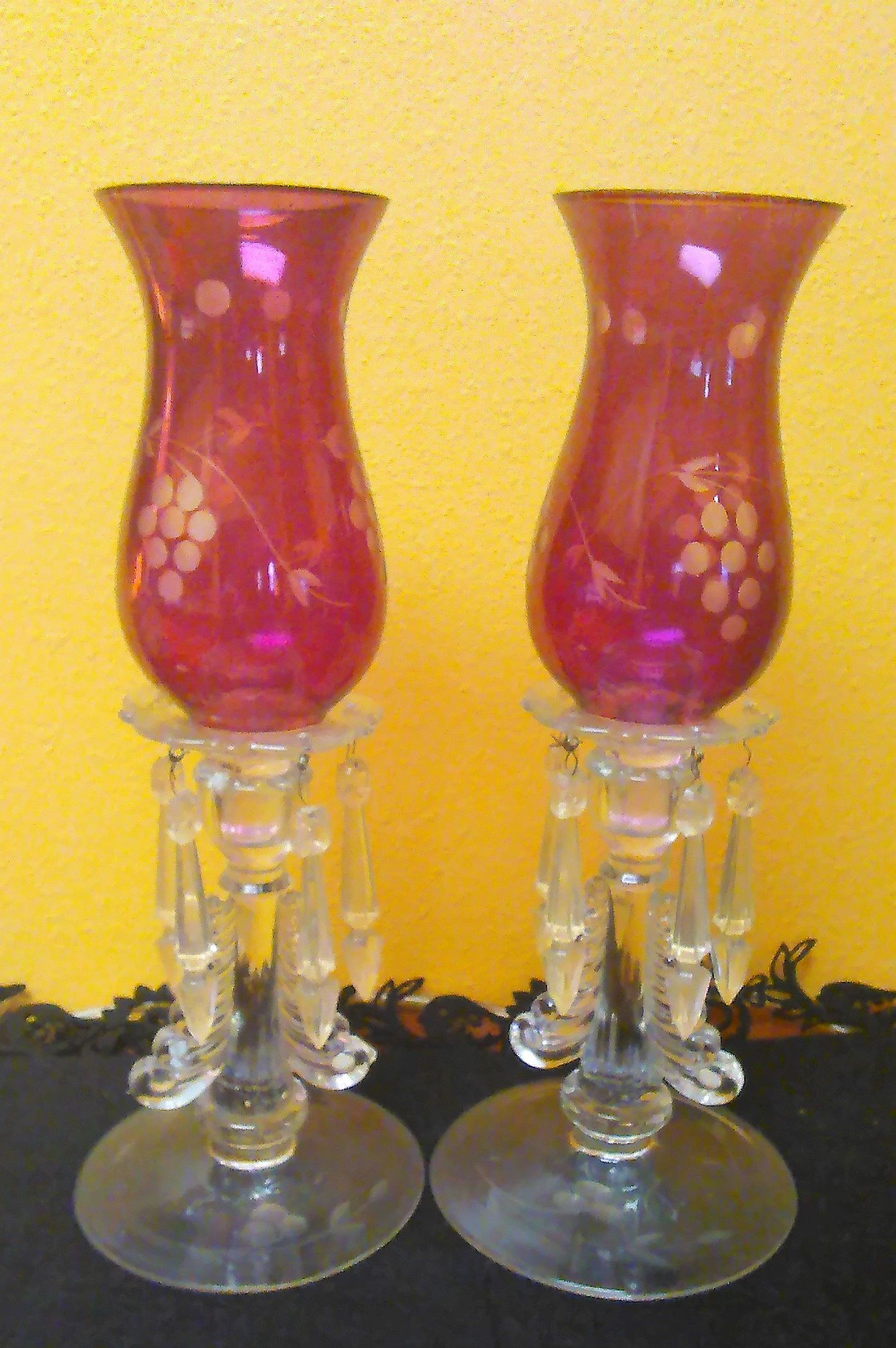 20 Fantastic Eiffel tower Glass Vase 2024 free download eiffel tower glass vase of a pair of purple etched glass hurricane shade candle holders with regarding a pair of purple etched glass hurricane shade candle holders with crystal prisms hurric