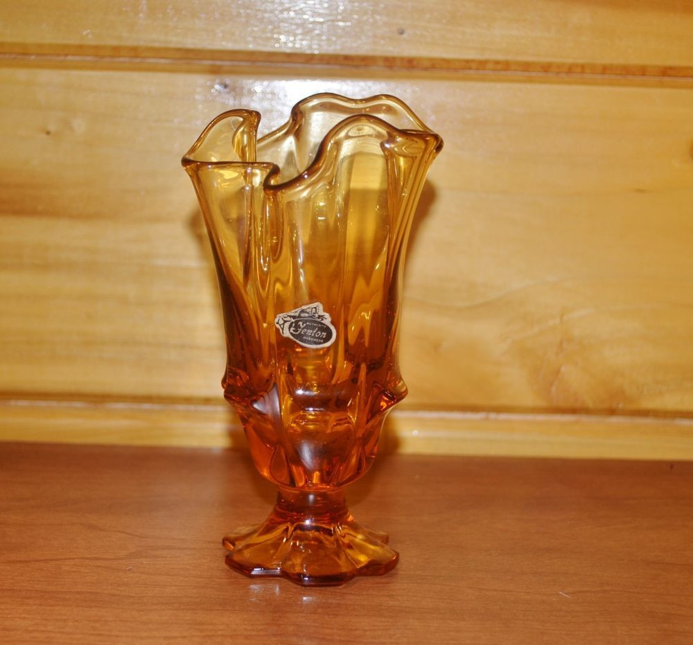 10 Stylish Fenton Amber Hobnail Vase 2024 free download fenton amber hobnail vase of vintage fenton 1969 valencia amber glass handkerchief vase 8359 ca intended for vintage fenton 1969 valencia amber glass handkerchief vase 8359 capaper label fen