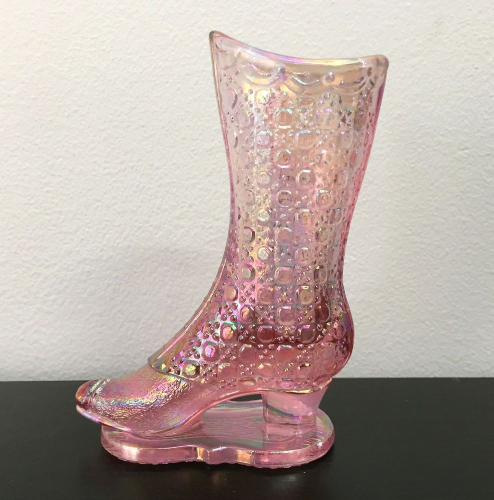 13 Popular Fenton Burmese Vase 2024 free download fenton burmese vase of fenton art glass pink iridescent glass victorian tall boot with base in fenton art glass pink iridescent glass victorian tall boot with base ebay