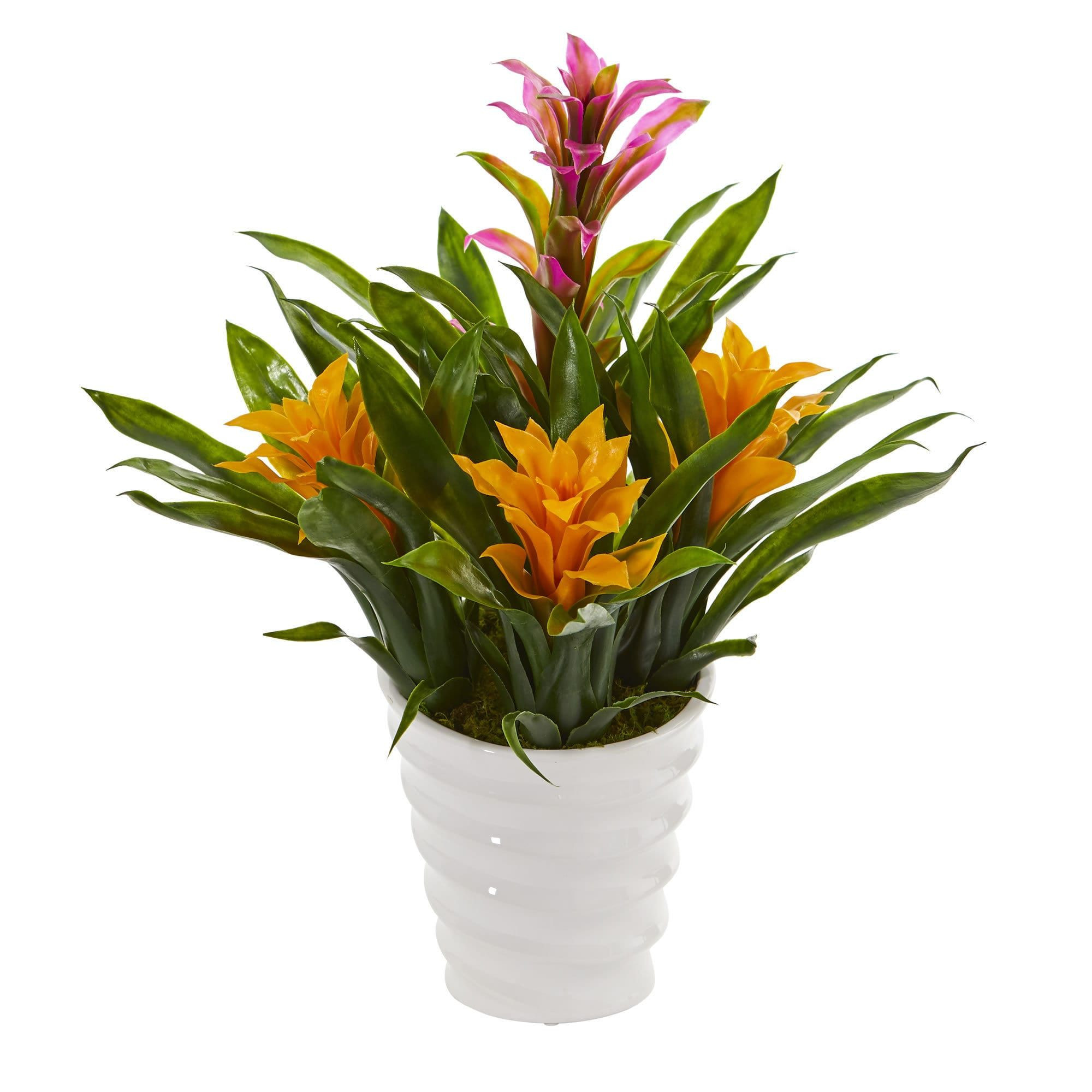 24 Fashionable Flower Vase Artificial 2024 free download flower vase artificial of nearly natural bromeliad artificial plant in white vase purple within nearly natural bromeliad artificial plant in white vase purple yellow