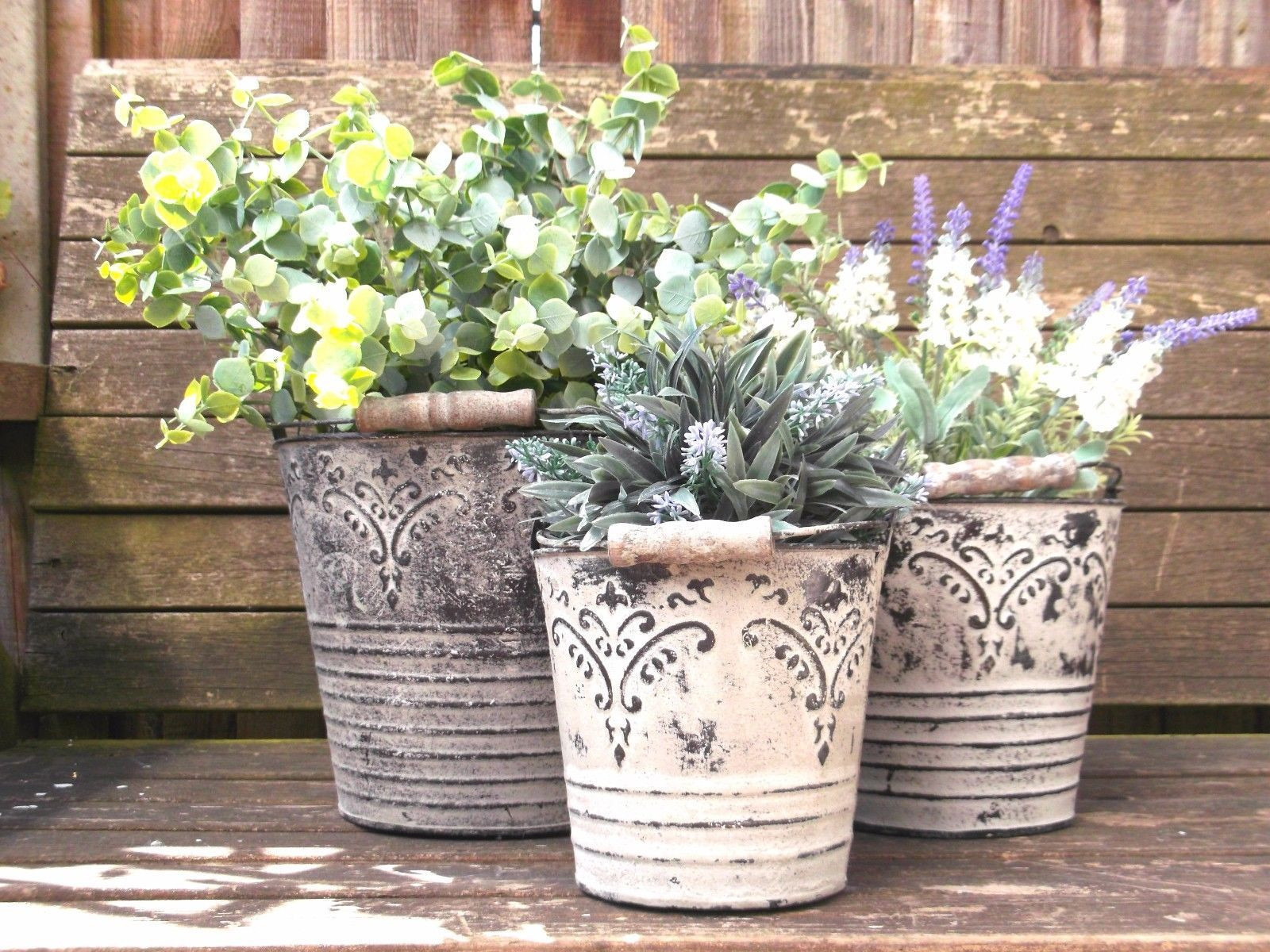 24 Lovely French Country Vases 2024 free download french country vases of french vintage style set of 3 metal garden planters containers in french vintage style set of 3 metal garden planters containers flower pots vases