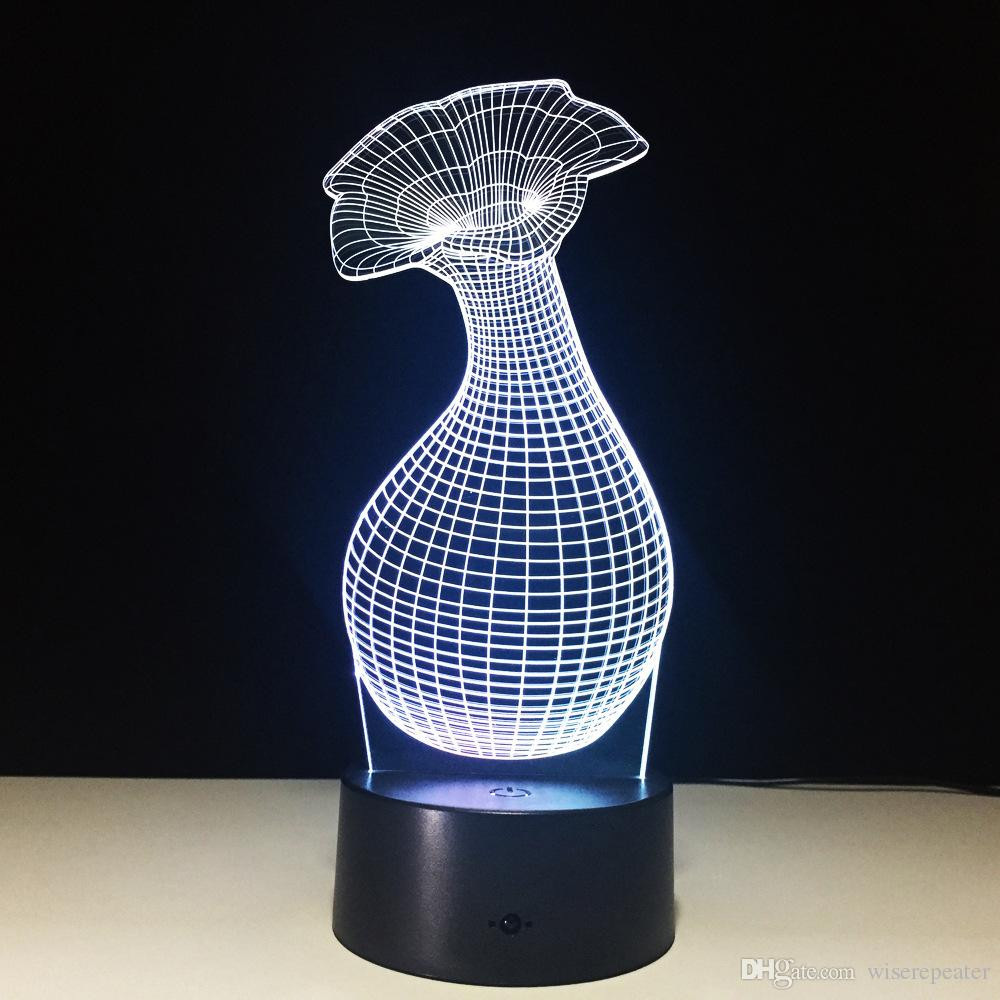 12 Fabulous Glass Vase for Lights 2024 free download glass vase for lights of best 3d flower vase optical illusion lamp night light dc 5v usb throughout 3d flower vase optical illusion lamp night light dc 5v usb charging aa battery wholesale d