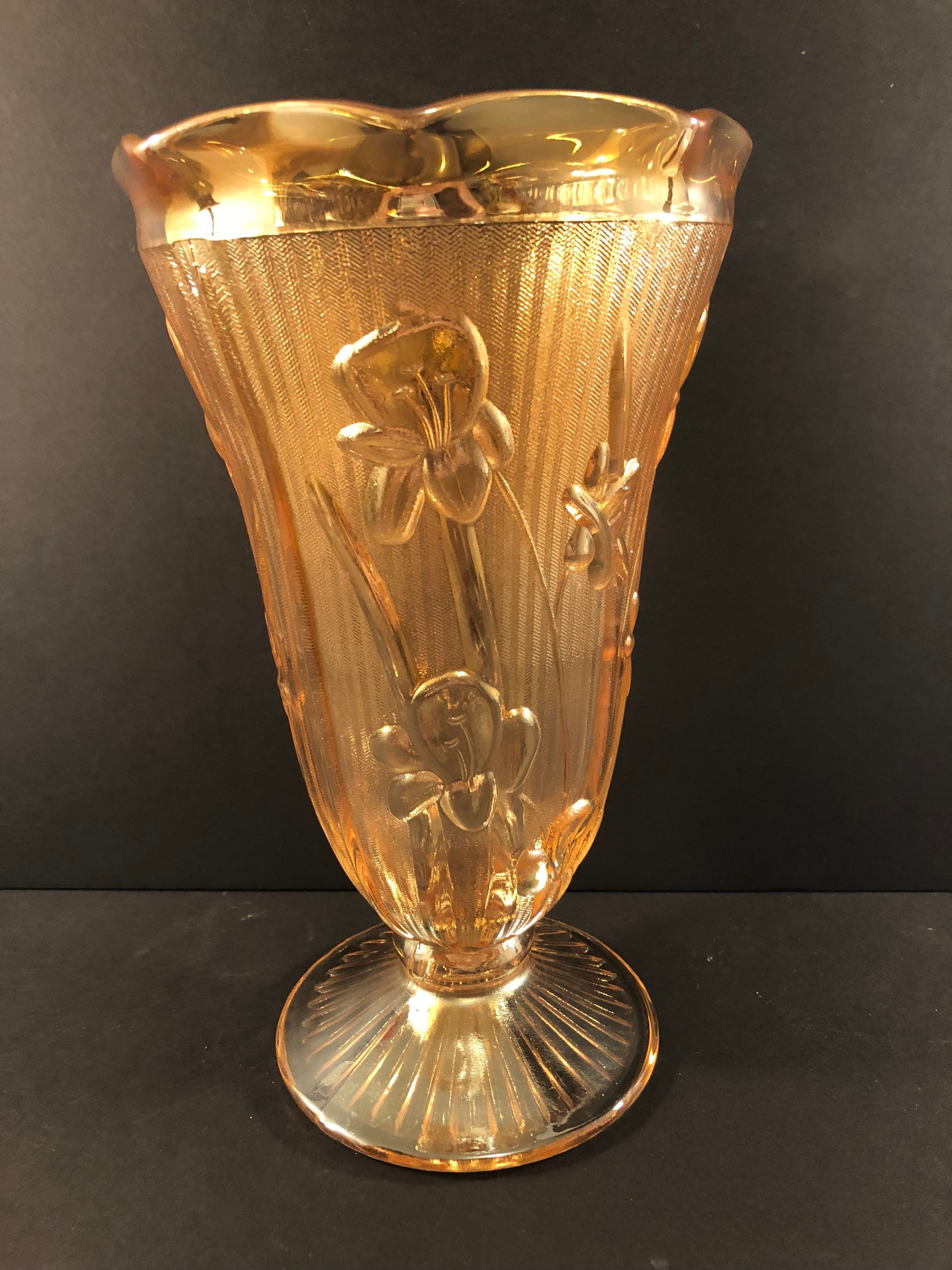 27 attractive Gold Carnival Glass Vase 2024 free download gold carnival glass vase of jeanette carnival glass iris and herringbone vase for dc29fc294c28ezoom