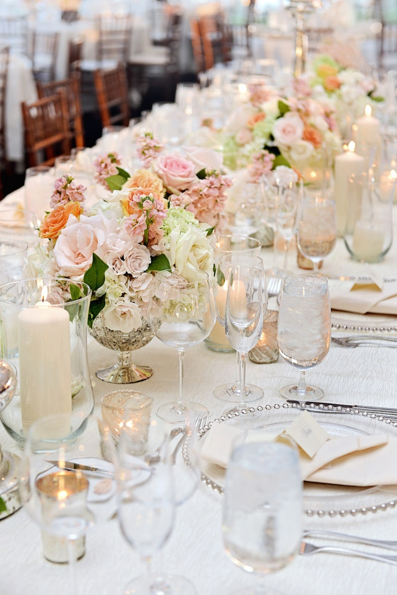 20 Great Gold Mercury Glass Trumpet Vase 2024 free download gold mercury glass trumpet vase of a gorgeous lakefront ceremony tented reception with peach details pertaining to white wedding table with silver accents and pink flowers