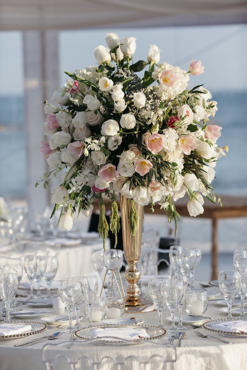 13 Wonderful Gold Trumpet Vase 2024 free download gold trumpet vase of elegant beachside destination wedding in playa del carmen mexico regarding a burst of vanilla roses orchids and hydrangeas were accented by blush tulips and