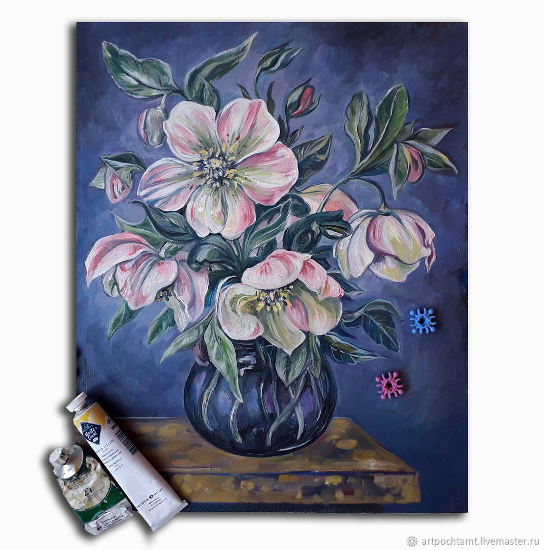 10 Elegant Handmade Flower Vase 2024 free download handmade flower vase of a bouquet of flowers in a blue vase hellebore canvas on hardboard pertaining to flower paintings handmade a bouquet of flowers in a blue vase hellebore