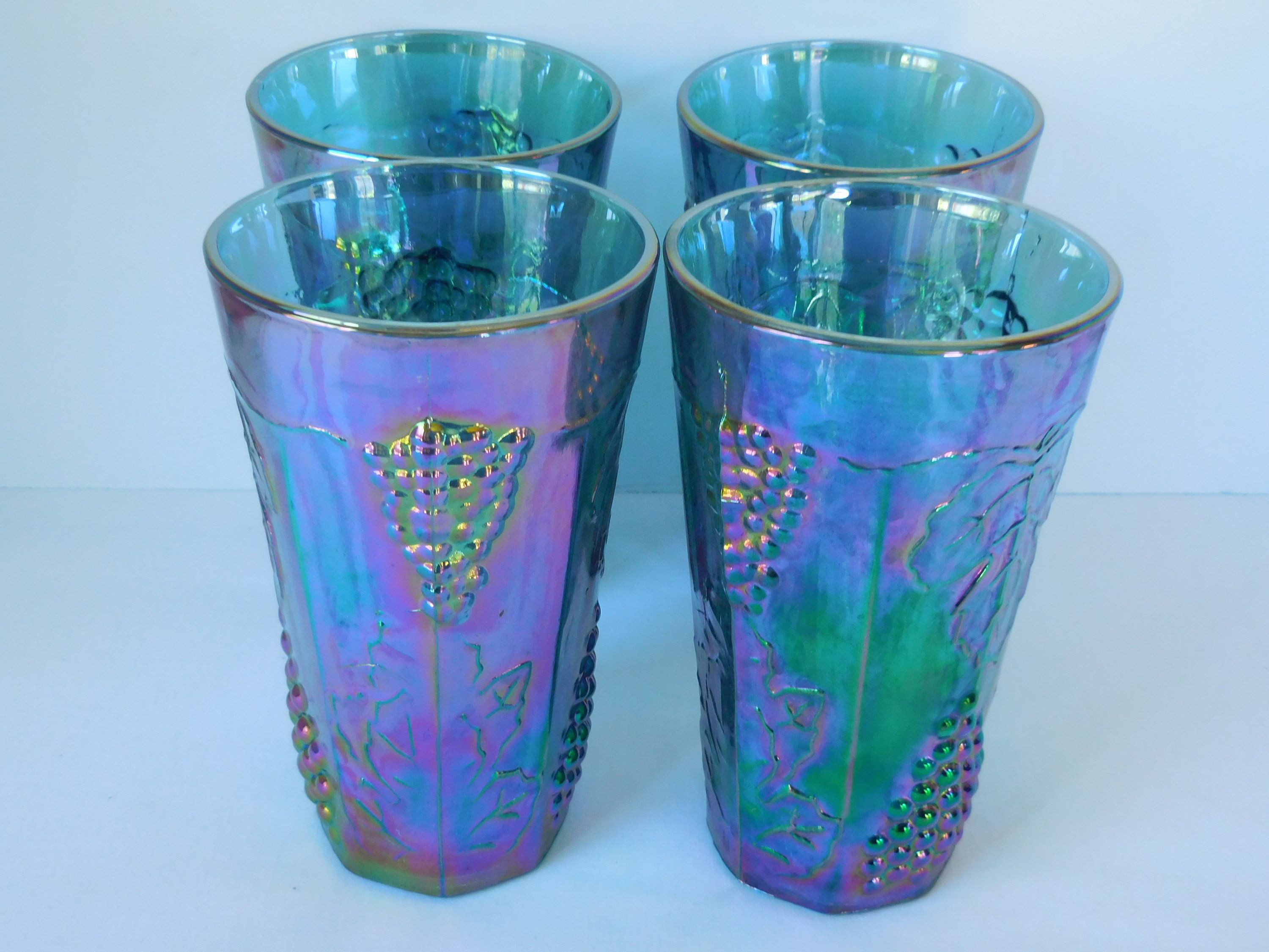 10 Stylish Iridescent Glass Vase 2024 free download iridescent glass vase of carnival glass blue grape harvest set of four tumblers indiana inside carnival glass blue grape harvest set of four tumblers indiana glass co iridescent drinking gla