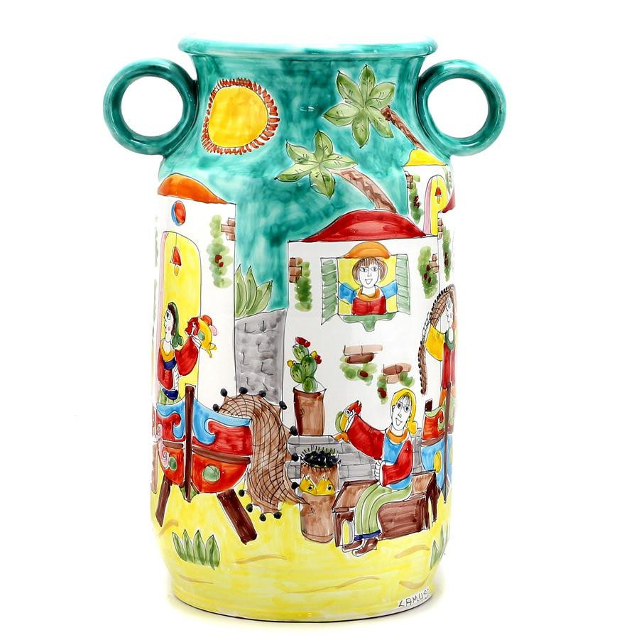 17 Spectacular Italian Hand Painted Vases 2024 free download italian hand painted vases of la musa artistica com regarding la musa large vase porticciolo harbor fisherman boat