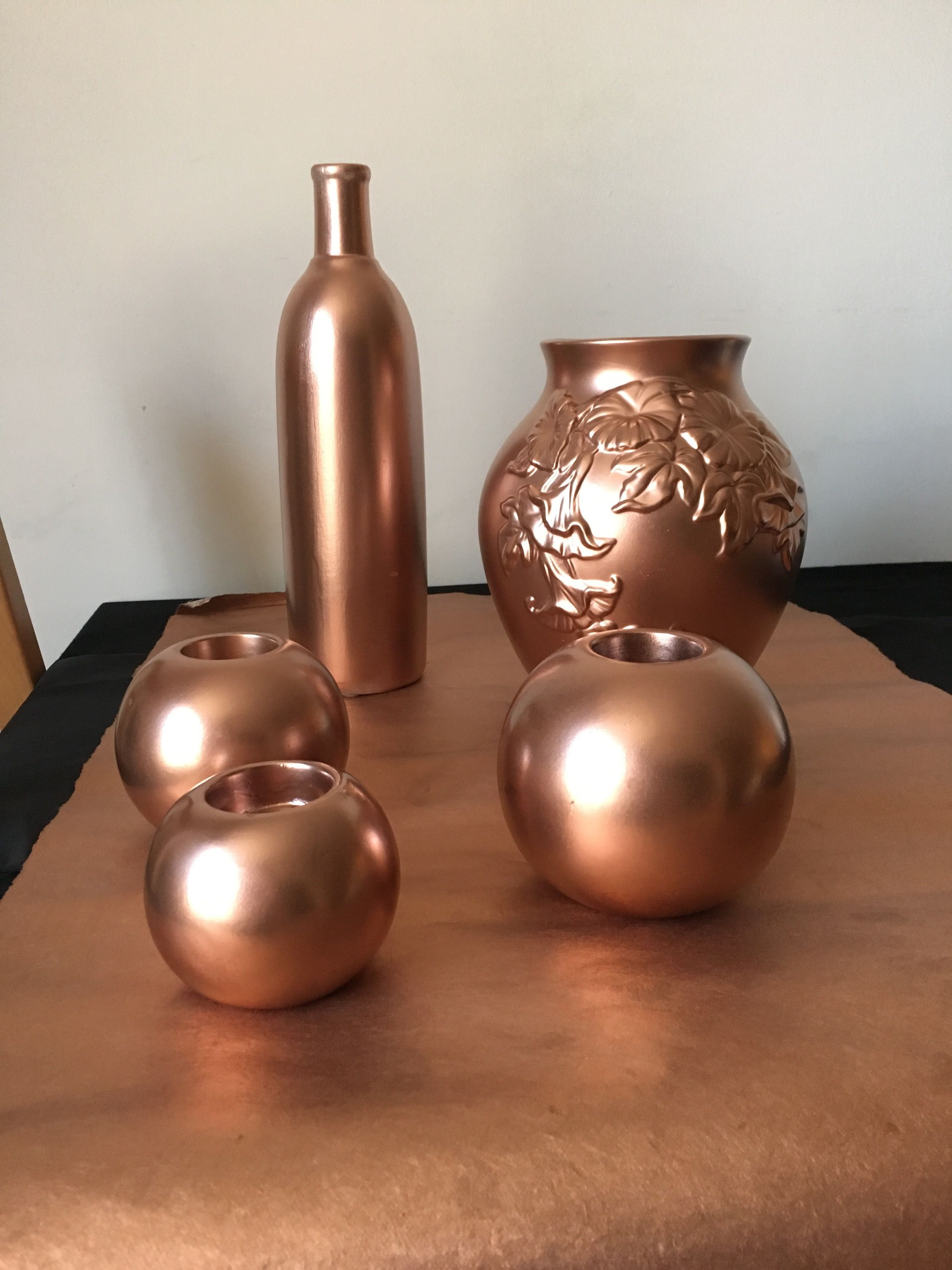 30 Ideal Large Chrome Floor Vase 2024 free download large chrome floor vase of copper obsession bedroom pinterest chrome spray paint copper throughout josepharmstrong91 these 5 cost me just a3 from a charity shop mixed with the montana gold c