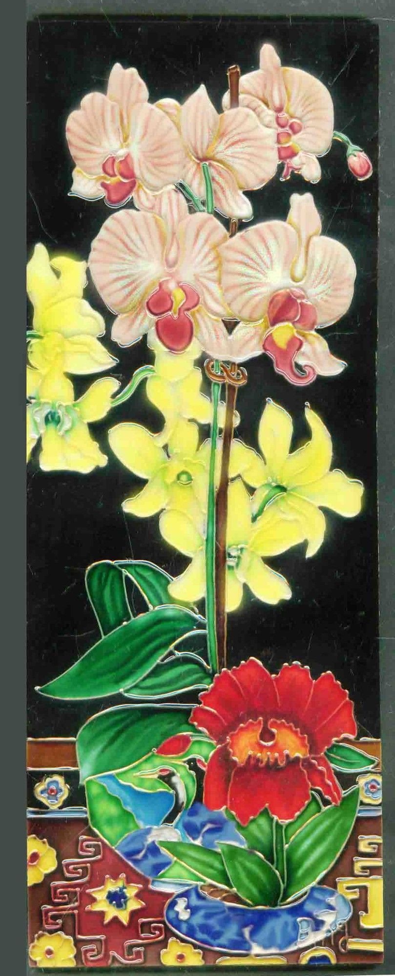 10 Nice Large orchid Vase 2024 free download large orchid vase of pink yellow orchid vase tile wall decor yellow orchid pink yellow pertaining to pink yellow orchid vase tile wall decor