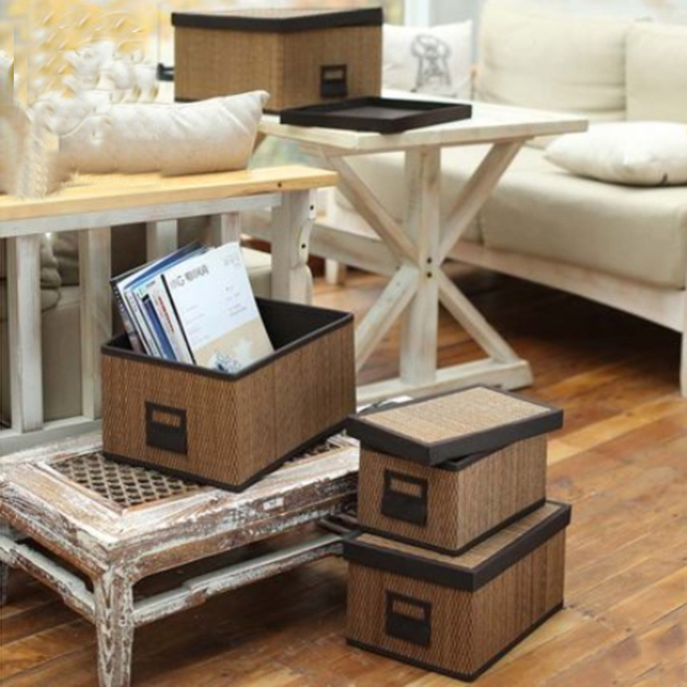 Low Rectangular Vase Of Bamboo Storage Baskets Bins with Lid Rectangular Clothing Neatening In Bamboo Storage Baskets Bins with Lid Rectangular Clothing Neatening toy Storage Basket Extra Large Middle Small organizador Box In Storage Baskets From Home