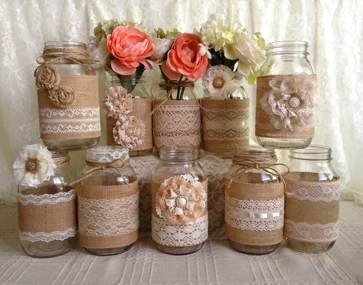 27 attractive Mason Jar Vase Ideas 2024 free download mason jar vase ideas of decorative jars and vases collection 10x rustic burlap and lace with regard to 10x rustic burlap and lace covered mason jar vases wedding