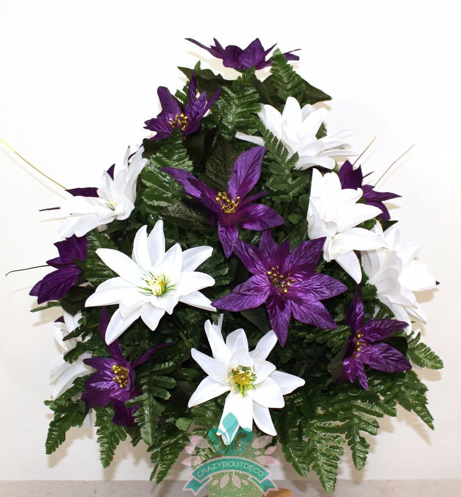 18 Fabulous Mausoleum Flower Vase 2024 free download mausoleum flower vase of xl beautiful purple poinsettias and white daisies cemetery flower with xl beautiful purple poinsettias and white daisies cemetery flower arrangement fo