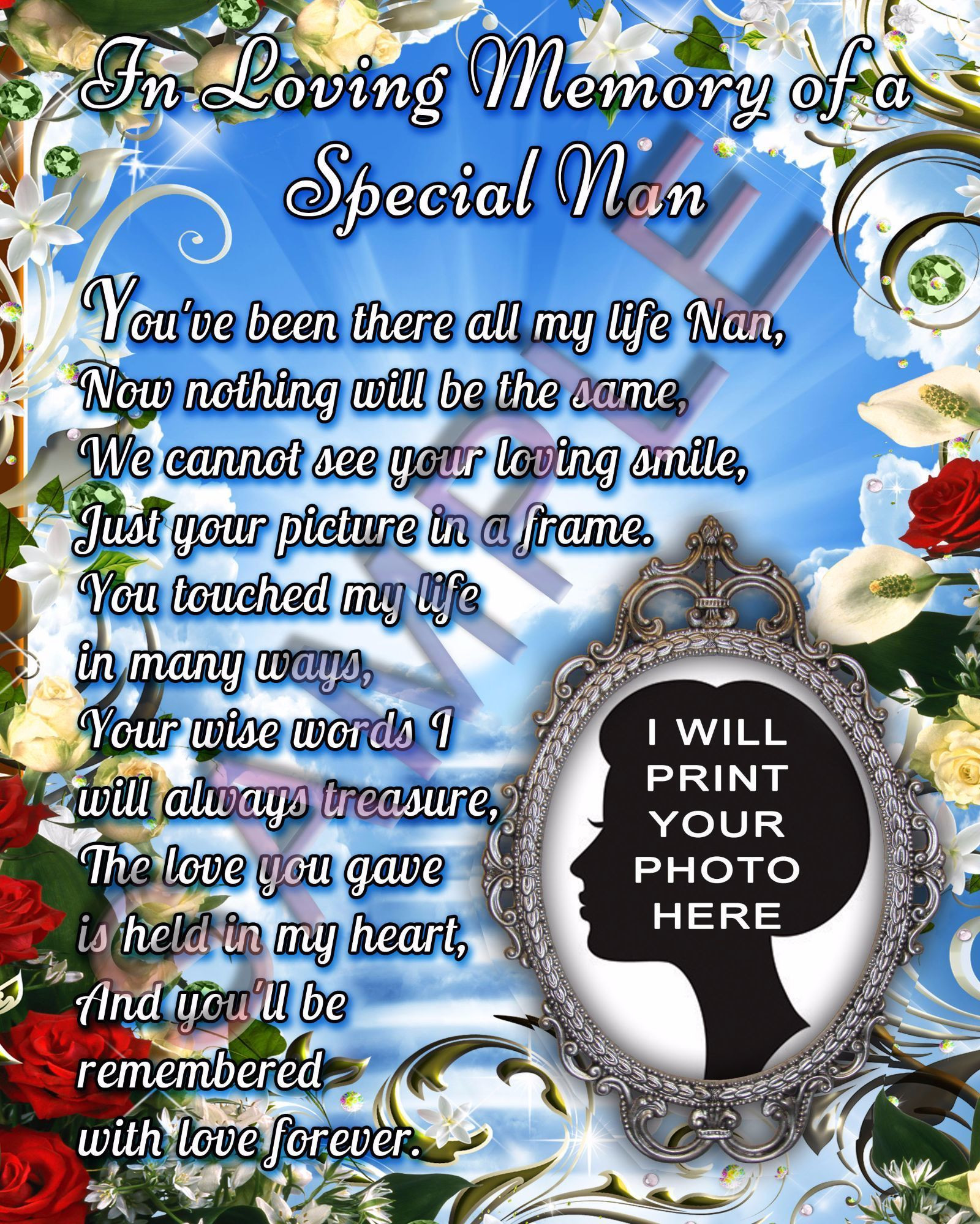 21 Best Memorial Vase Personalized 2024 free download memorial vase personalized of personalised photo print memorial nan personalised prints intended for personalised photo print memorial nan