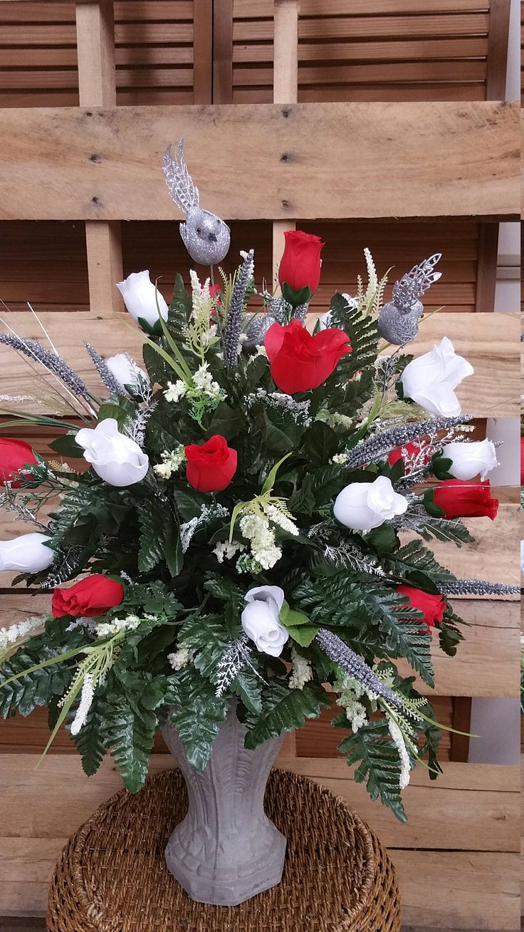 19 Popular Monument Vase Inserts 2024 free download monument vase inserts of the 24 best cemetery vase images on pinterest vase cemetery and ferns within valentine cemetery vase red and white rose buds with silver leaf silver cattails silver 