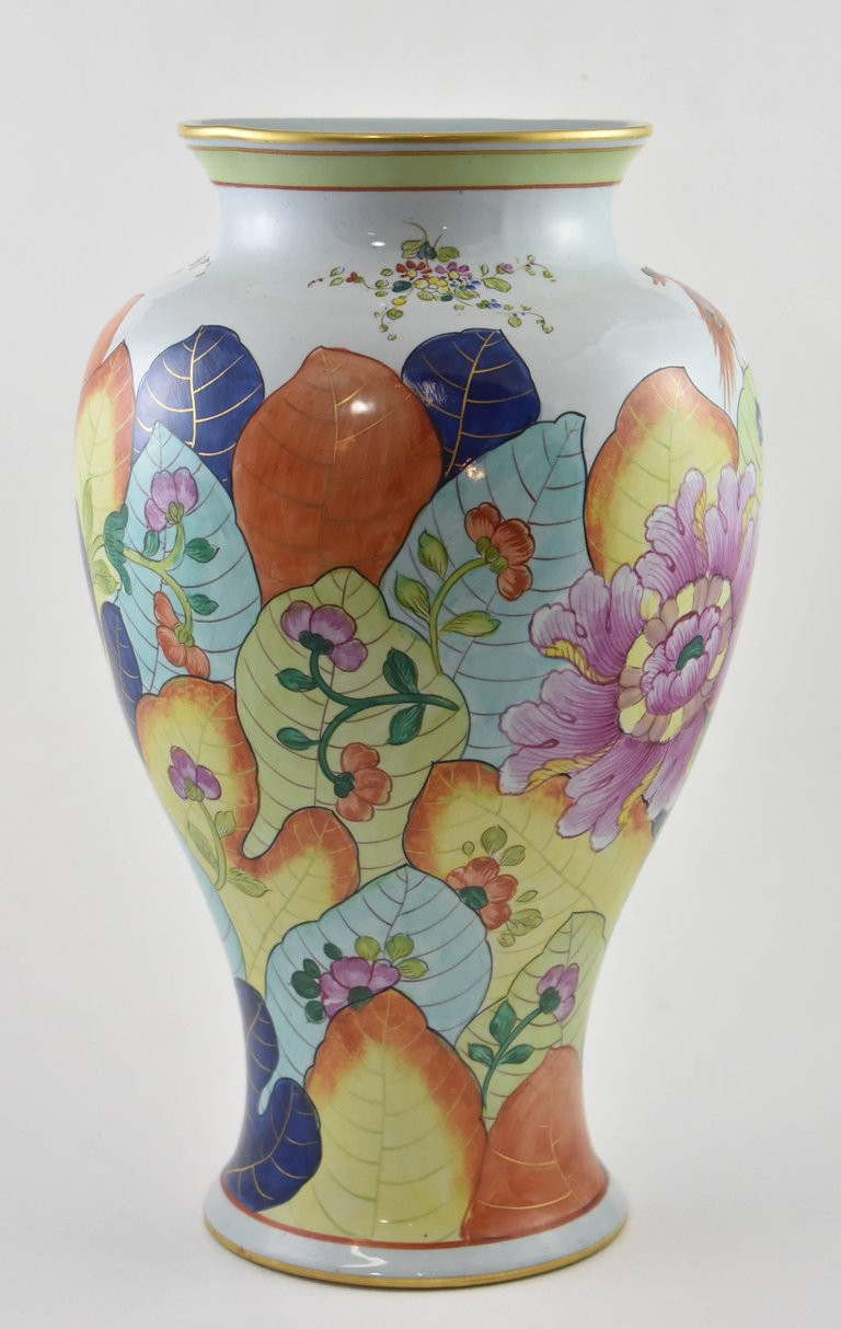 11 Wonderful Mottahedeh tobacco Leaf Vase 2024 free download mottahedeh tobacco leaf vase of hand painted italian vase in the tobacco leaf pattern attributed to in a beautiful 12