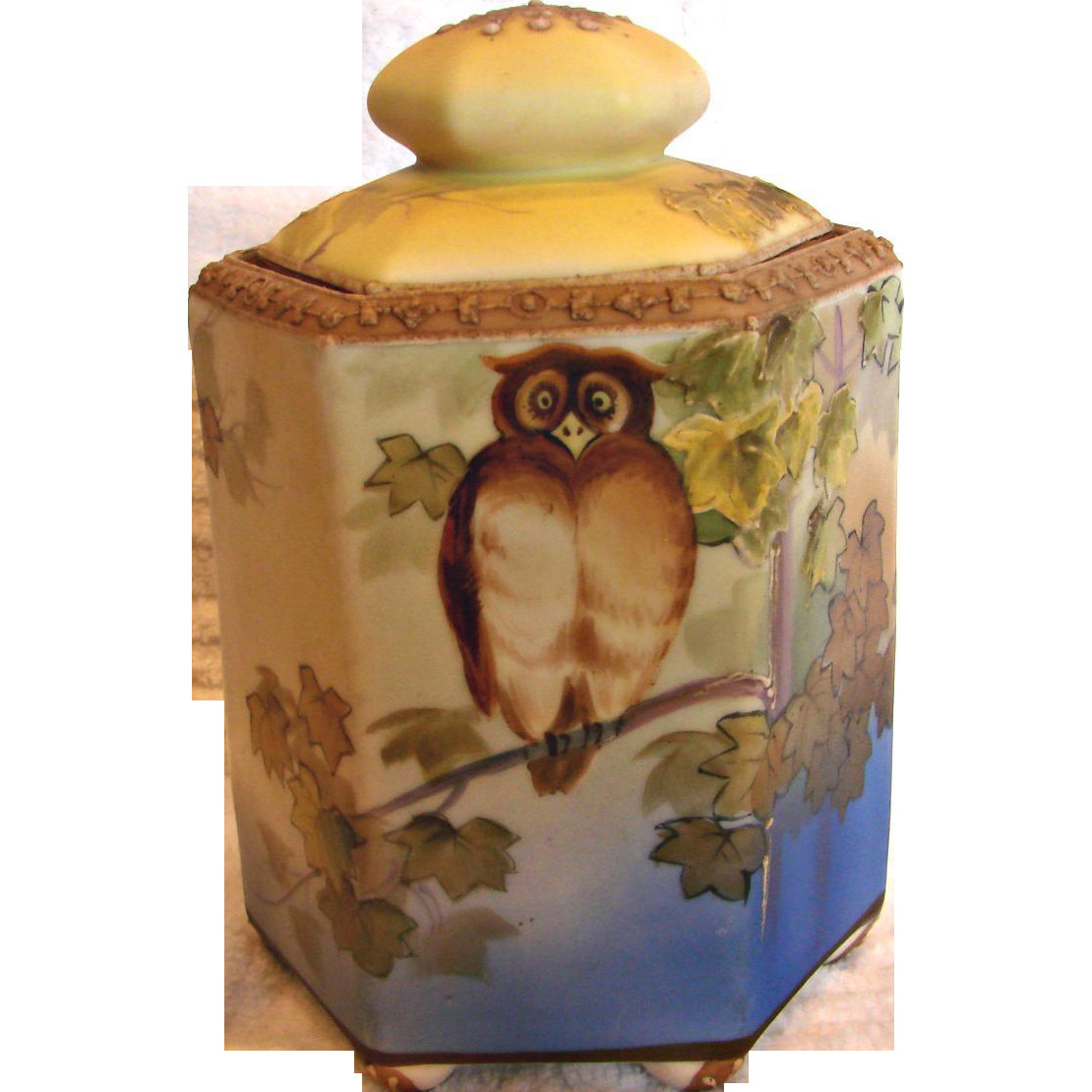 18 Fabulous Nippon Moriage Vase 2024 free download nippon moriage vase of japanese nippon hand painted footed hexagon humidor jar lid w owl c 1910 within f82b3fd01f9b5cc6a1b581e25edbd35f