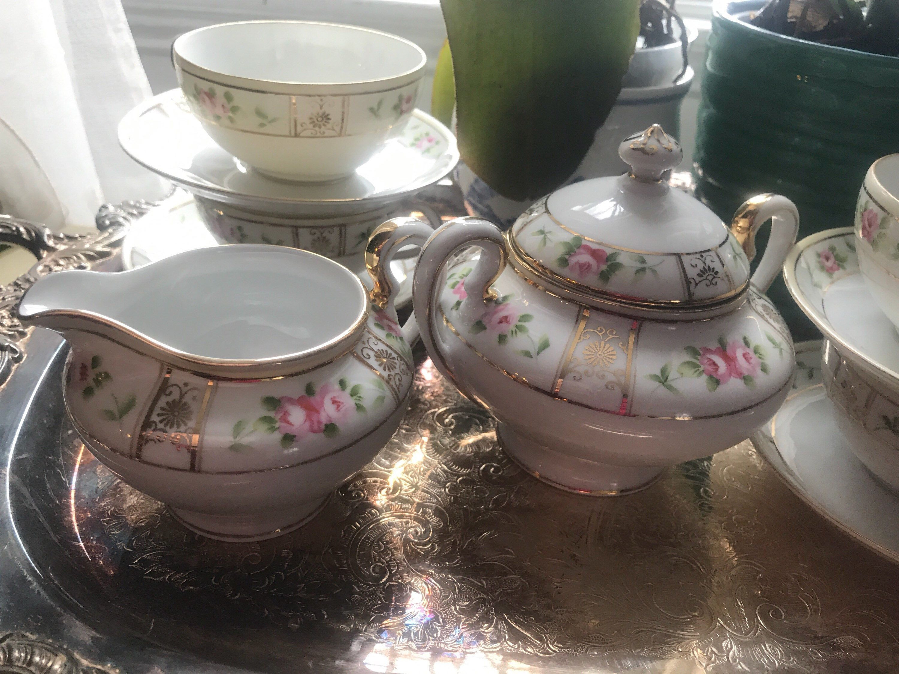 18 Fabulous Nippon Moriage Vase 2024 free download nippon moriage vase of nippon morimura hand painted pink rose moriage gilt hat intended for nippon tea set four hand painted nippon teacups with nippon creamer and sugar