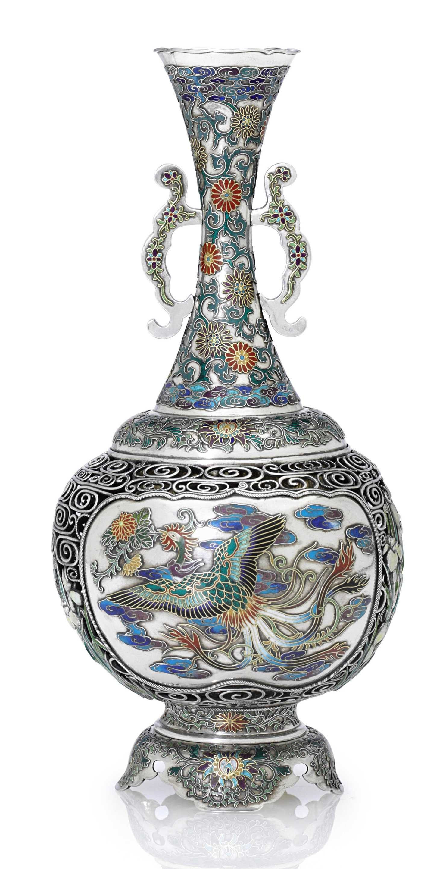 29 Perfect Phoenix Glass Vase 2024 free download phoenix glass vase of an enamelled silver vase more asian pieces pinterest dragons inside an enamelled silver vase meiji period late 19th century signed kinunken zo the ovoid form with long 