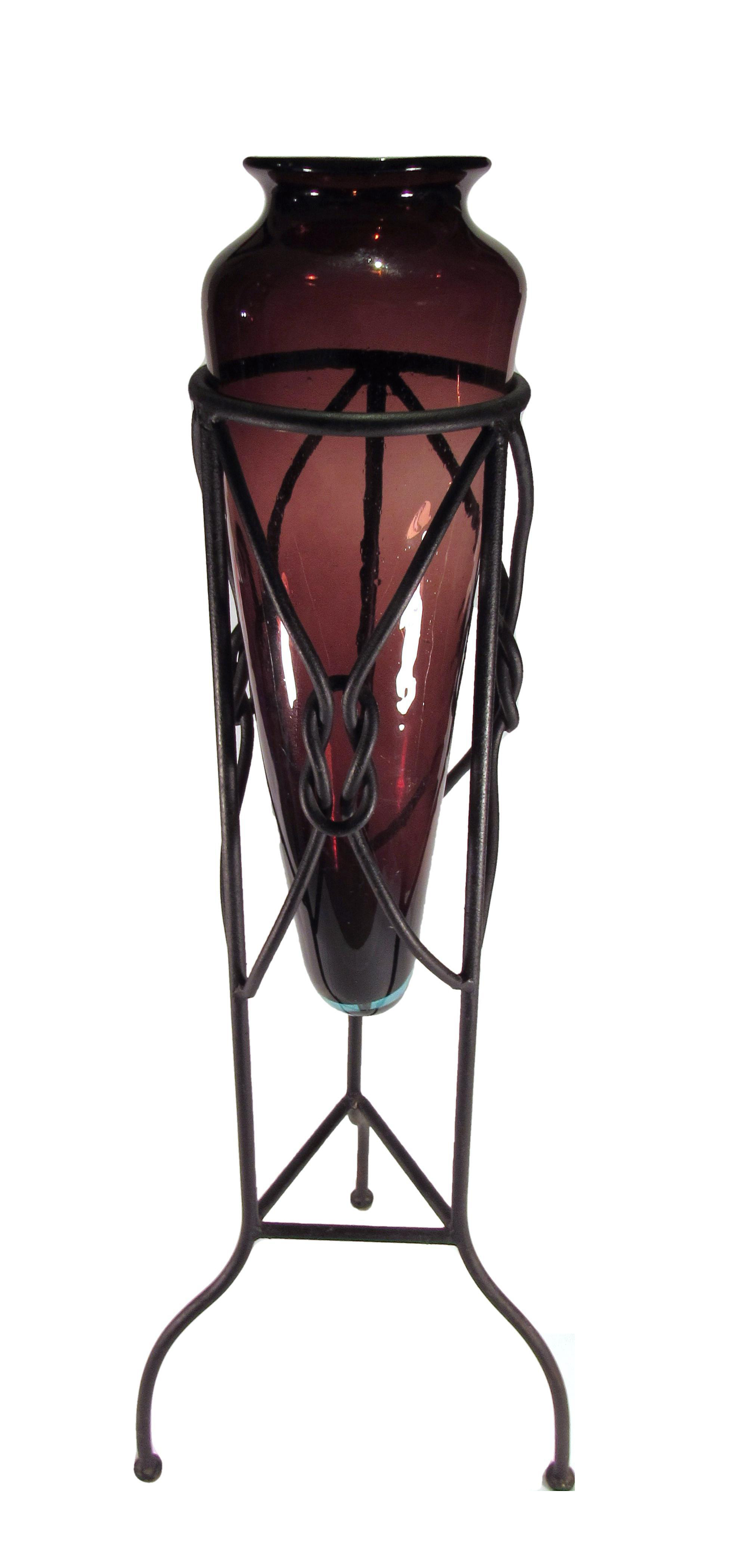 15 Fabulous Pottery Barn Mercury Glass Vase 2024 free download pottery barn mercury glass vase of large amphora style glass vase in iron tripod stand chairish in large amphora style glass vase in iron tripod stand 8677