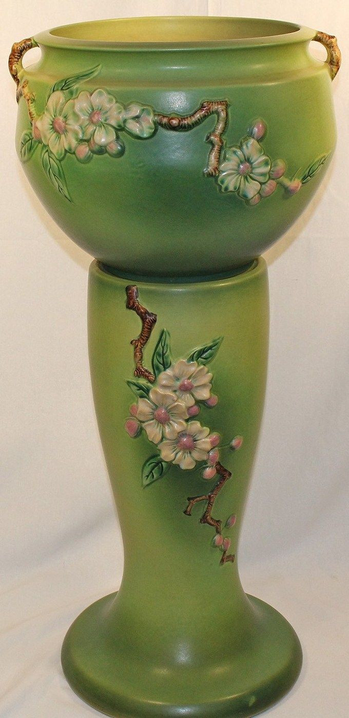 12 Stylish Roseville Antique Vases 2024 free download roseville antique vases of 254 best roseville pottery images on pinterest antique pottery inside roseville pottery apple blossom green jardiniere and pedestal