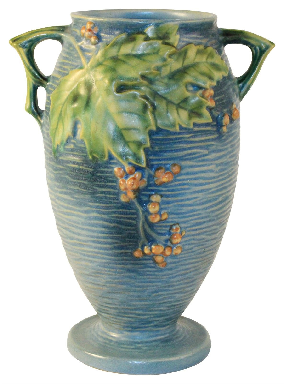 10 Fabulous Roseville Double Bud Vase 2024 free download roseville double bud vase of roseville pottery bushberry blue vase 35 9 art pottery roseville regarding roseville pottery bushberry blue vase 35 9