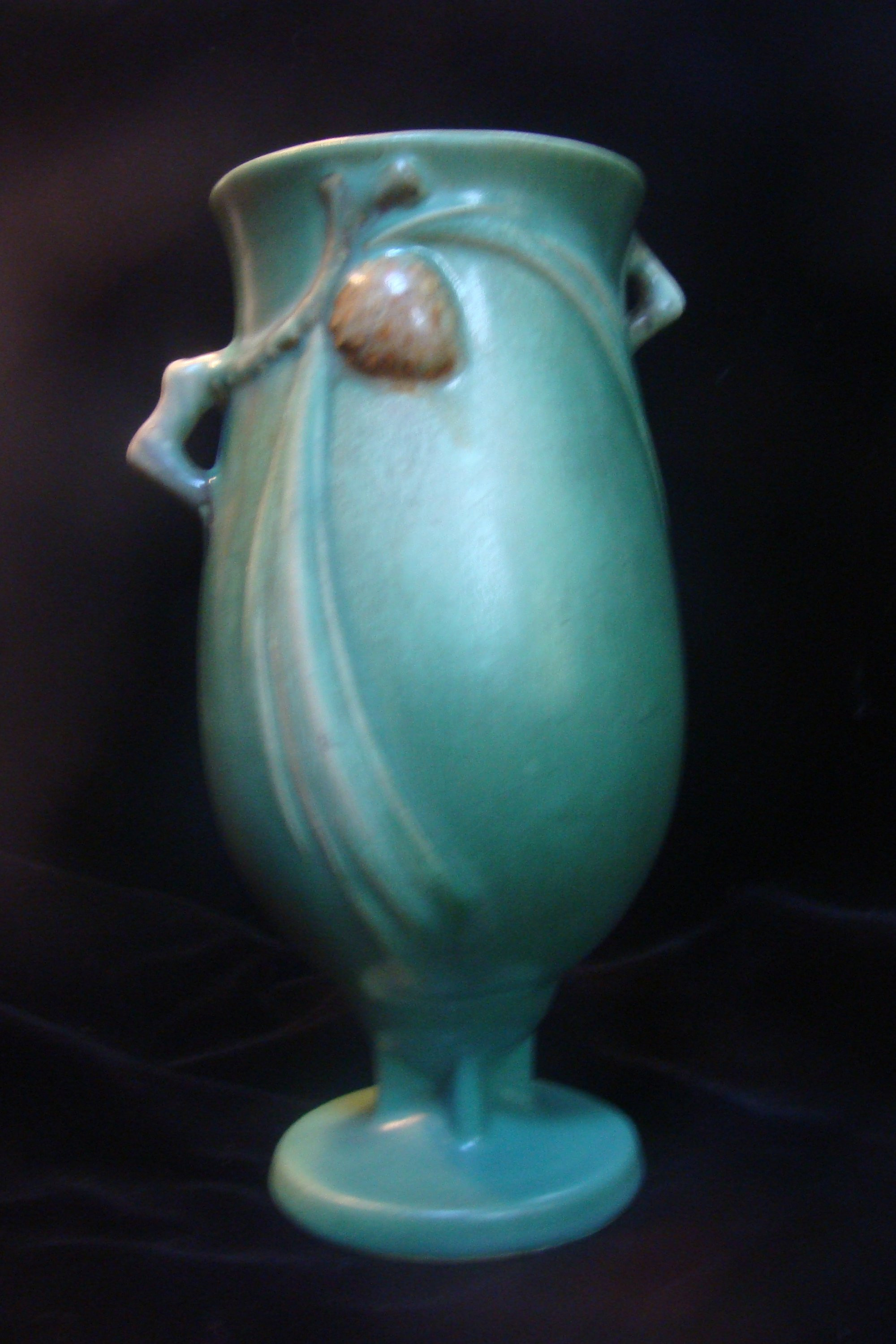 24 Wonderful Roseville Pottery Green Vase 2024 free download roseville pottery green vase of roseville pine cone vase 1930s etsy with dc29fc294c28ezoom