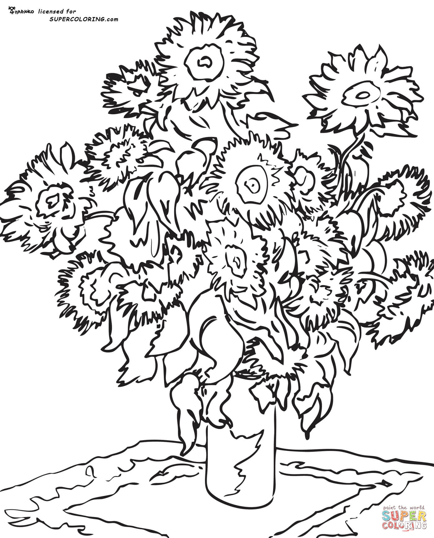 22 attractive Sunflowers In A Vase Van Gogh 2024 free download sunflowers in a vase van gogh of van gogh sunflowers coloring page 2787748 regarding coloring page of vincent van goghs self portrait letmecolor