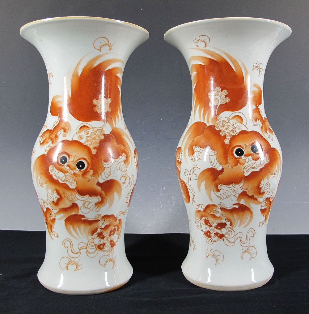 16 Ideal Tall Red Ceramic Vase 2024 free download tall red ceramic vase of antigo par inac2adcio dacada de 1900 chinaas pintado ac280 mao vermelho foo pertaining to in this auction we have a great pair of antique hand painted red foo dog ch