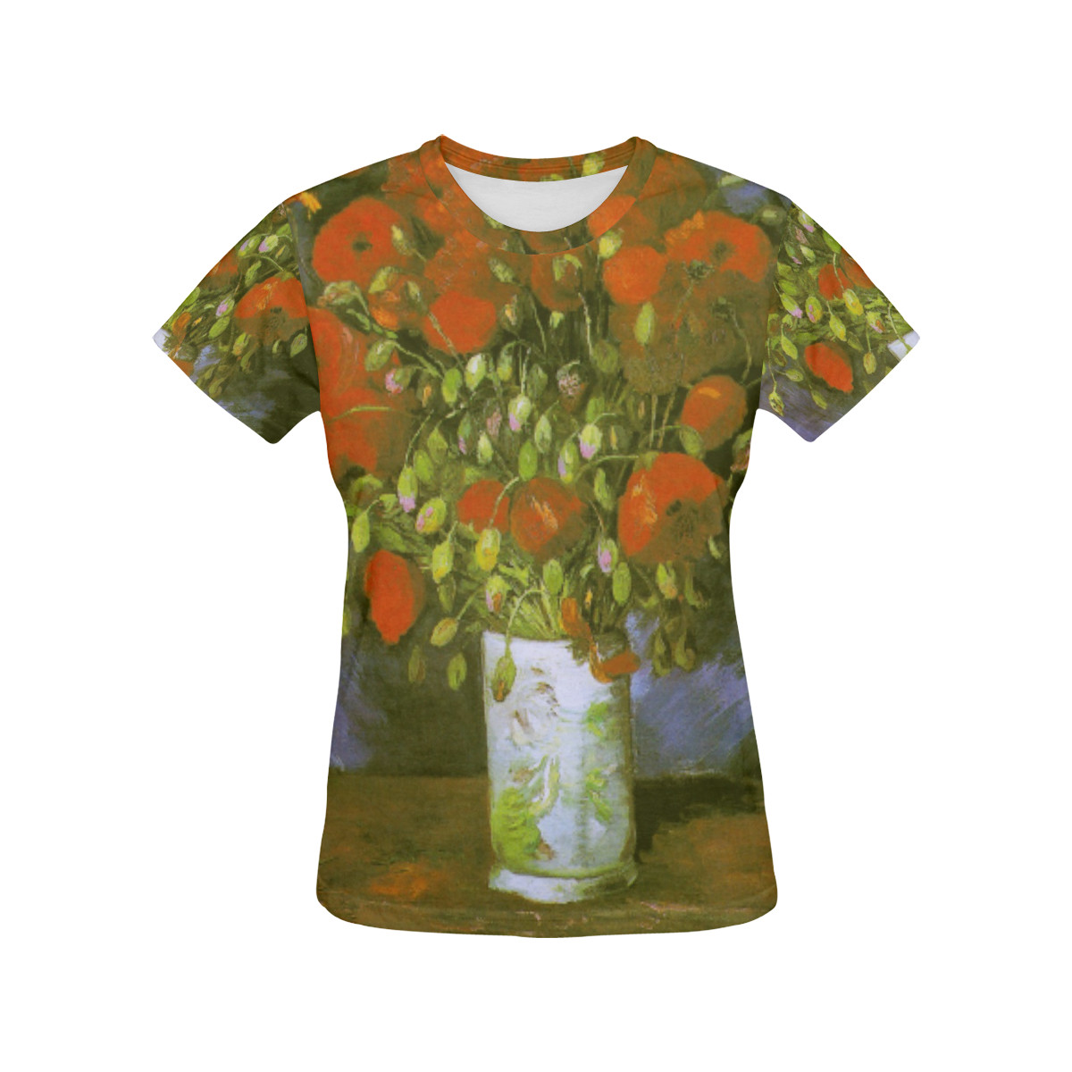 30 Awesome Vincent Van Gogh Vase with Red Poppies 2024 free download vincent van gogh vase with red poppies of van gogh vase with red poppies all over print t shirt for women usa in van gogh vase with red poppies women