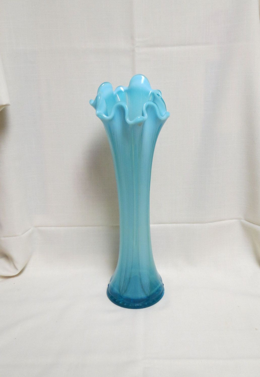 10 Awesome Vintage Cased Glass Vase 2024 free download vintage cased glass vase of vintage blue opalescent glass tall vase ruffled edge elegant glass for vintage blue opalescent glass tall vase ruffled edge elegant glass by kansaskardsstudio on 