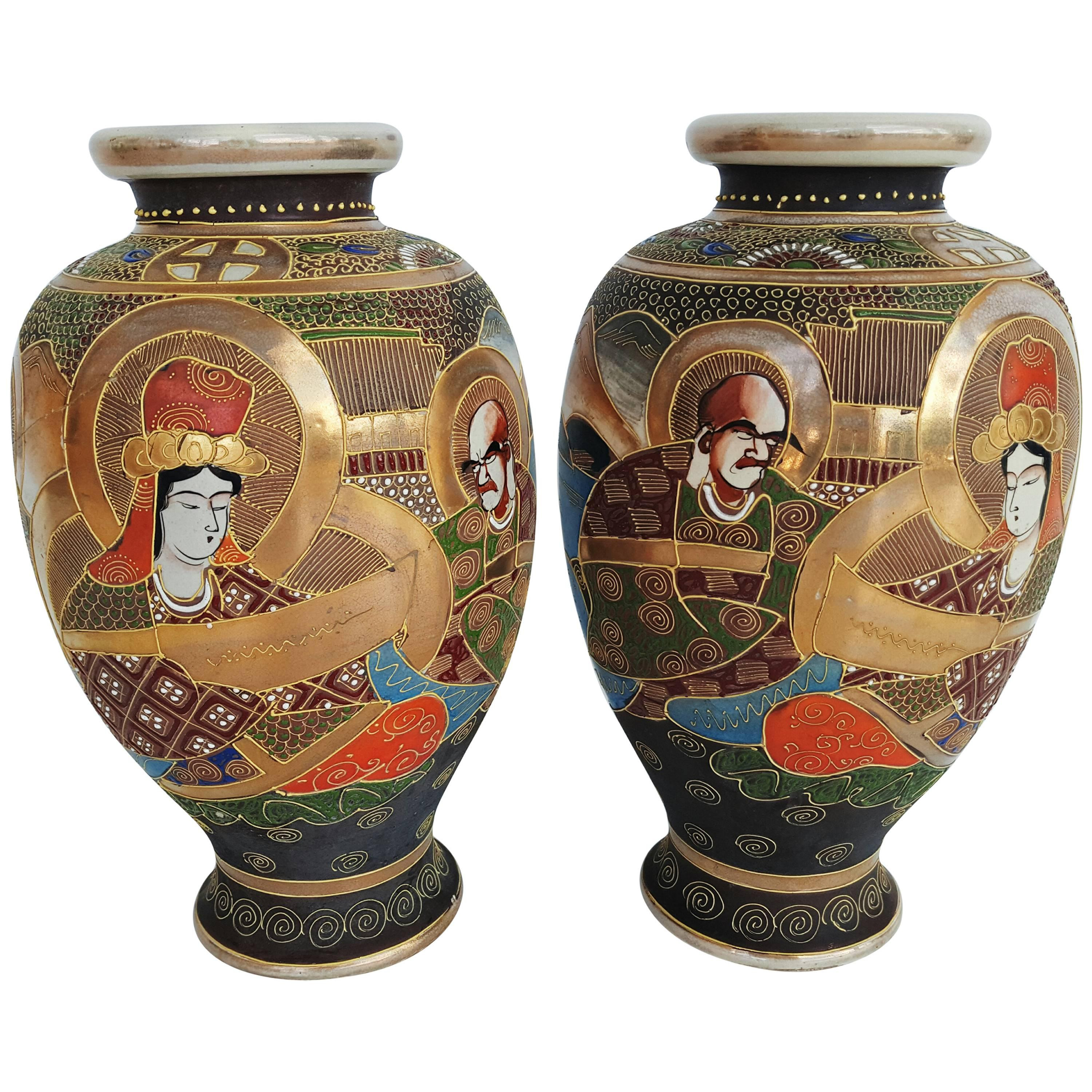 23 attractive Vintage Japanese Satsuma Vase 2024 free download vintage japanese satsuma vase of early 20th century pair of japanese satsuma vases in painted ceramic intended for early 20th century pair of japanese satsuma vases in painted ceramic for sa