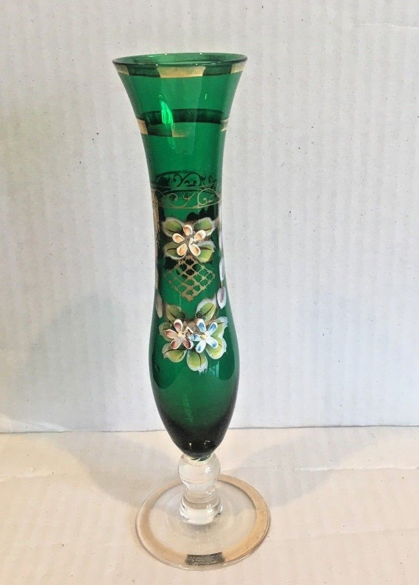 25 Spectacular Vintage Murano Glass Vase 2024 free download vintage murano glass vase of murano glass vintage vase emerald green enamel applied gold flowers in 1 of 5 murano glass vintage vase emerald green enamel applied gold flowers stunning