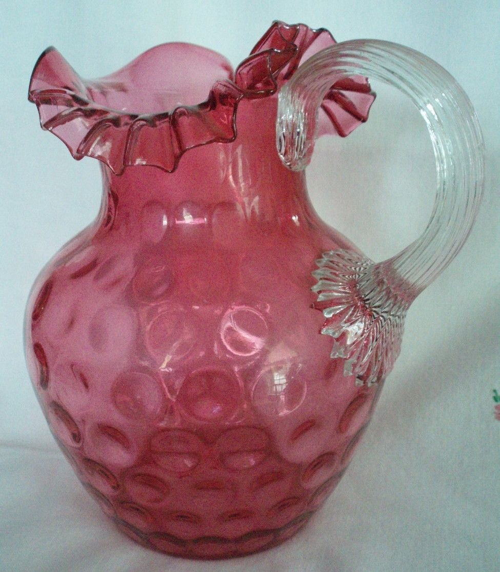 10 Famous Vintage Pink Glass Vase 2024 free download vintage pink glass vase of cranberry glass northwood water pitcher antique thumbprint offerred throughout cranberry glass northwood water pitcher antique thumbprint offerred by barntiques859