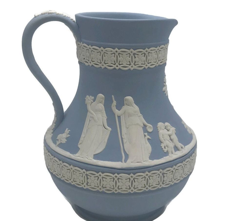 10 Great Vintage Wedgwood Vases 2024 free download vintage wedgwood vases of wedgwood jasperware pitcher regarding details about vintage wedgwood blue jasperware etruscan jug creamer c 1954 sacrifice to ceres