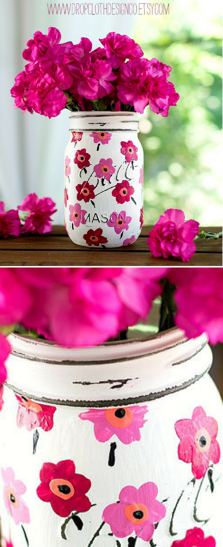 16 Lovable What Size Mason Jar for Vase 2024 free download what size mason jar for vase of pint sized mason jar hand painted and distressed in white with pink inside paint mason jar pink marimekko inspired flower painted mason jar