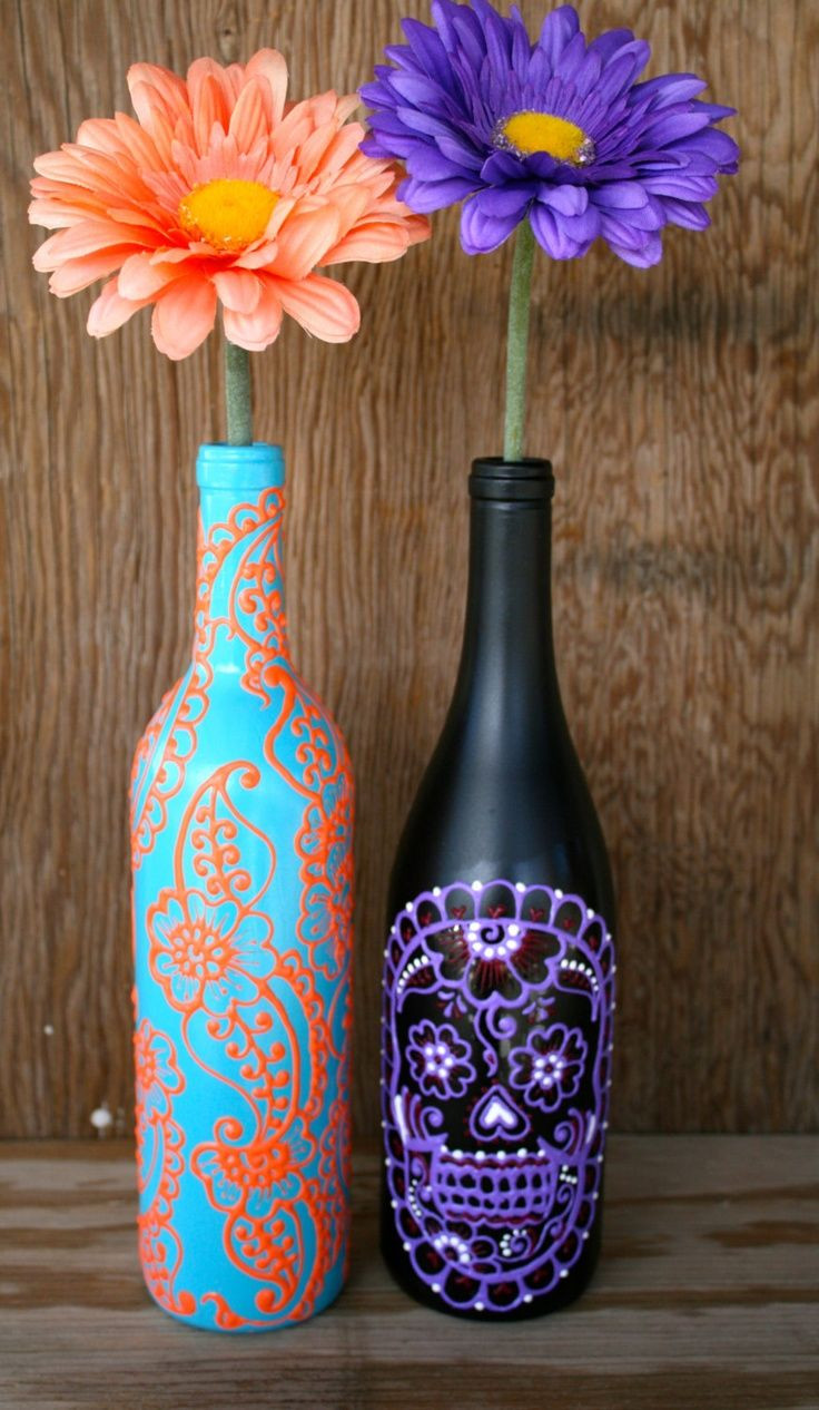 16 Cute Wine Bottle Vase Centerpieces 2024 free download wine bottle vase centerpieces of 35 easy diy wine bottles crafts and ideas within hand painted wine bottle vase up cycled turquoise and coral orange