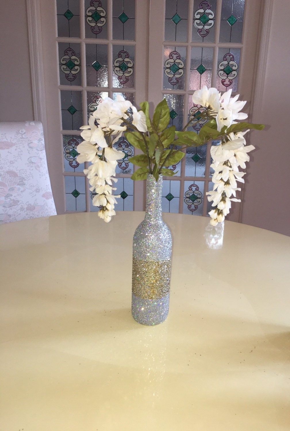 22 Lovely Wine Bottle Vases for Sale 2024 free download wine bottle vases for sale of 1 full silver iridescent gold glitter wine bottle decorative etsy within image 0